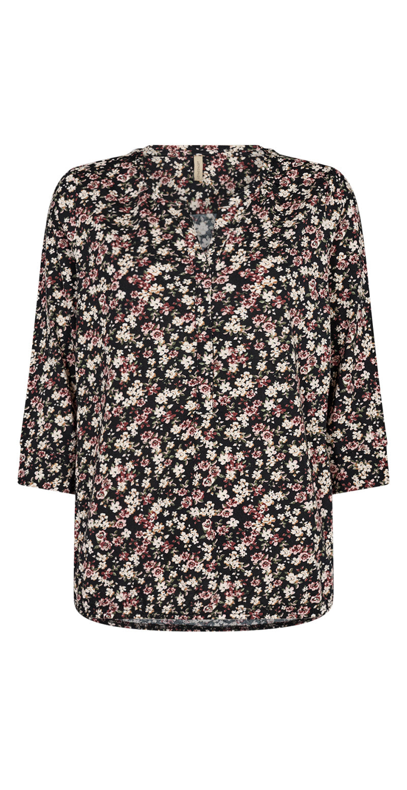 Blomstret bluse rosa