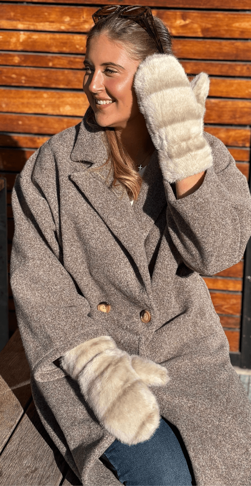Vanter med pels beige LikeLondon