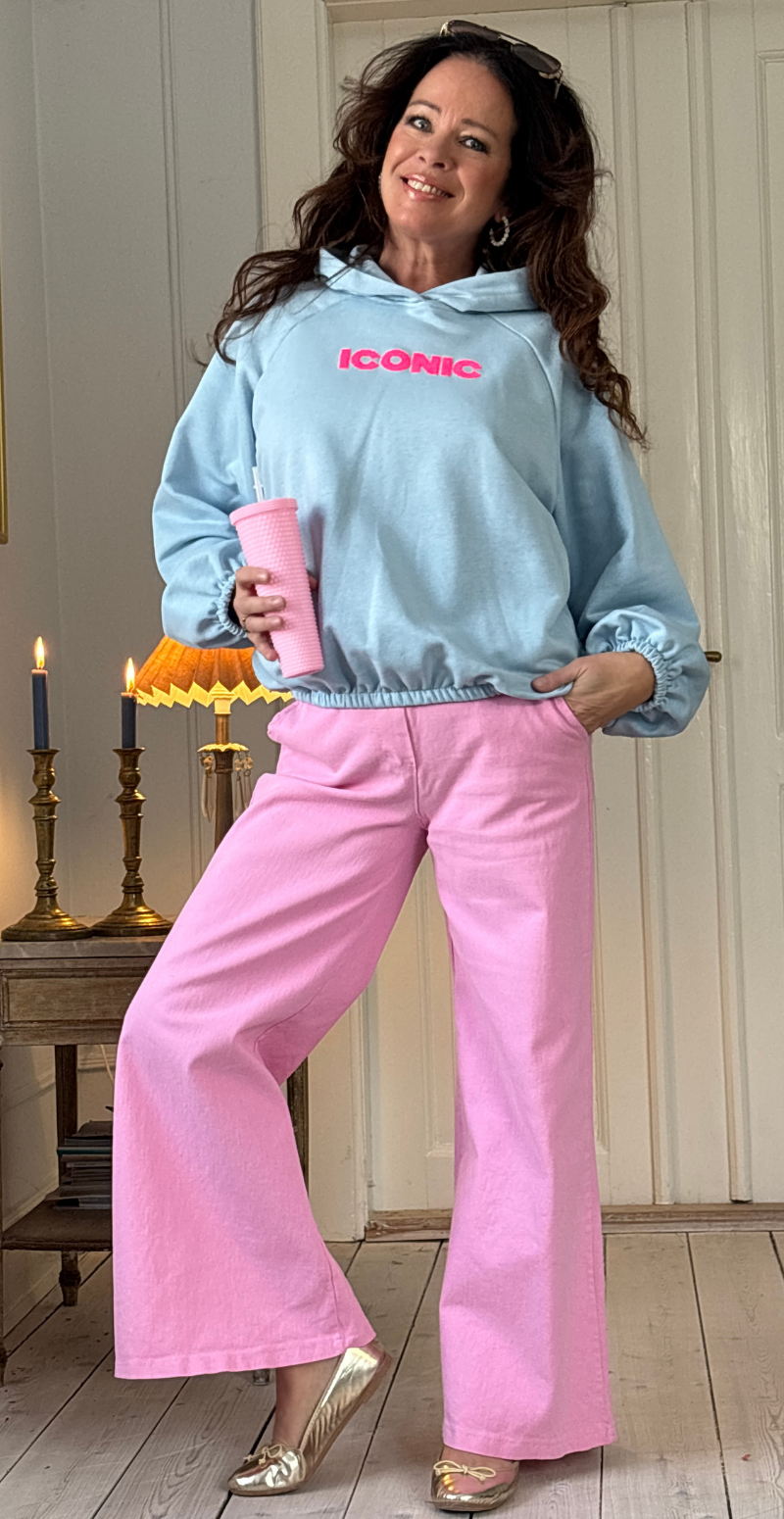 Nancy sweatshirt med hætte og iconic print sky LikeLondon