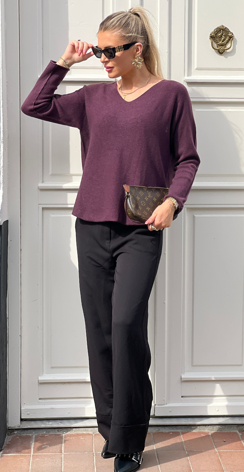 Inga blød strikbluse med v-hals morgana LikeLondon