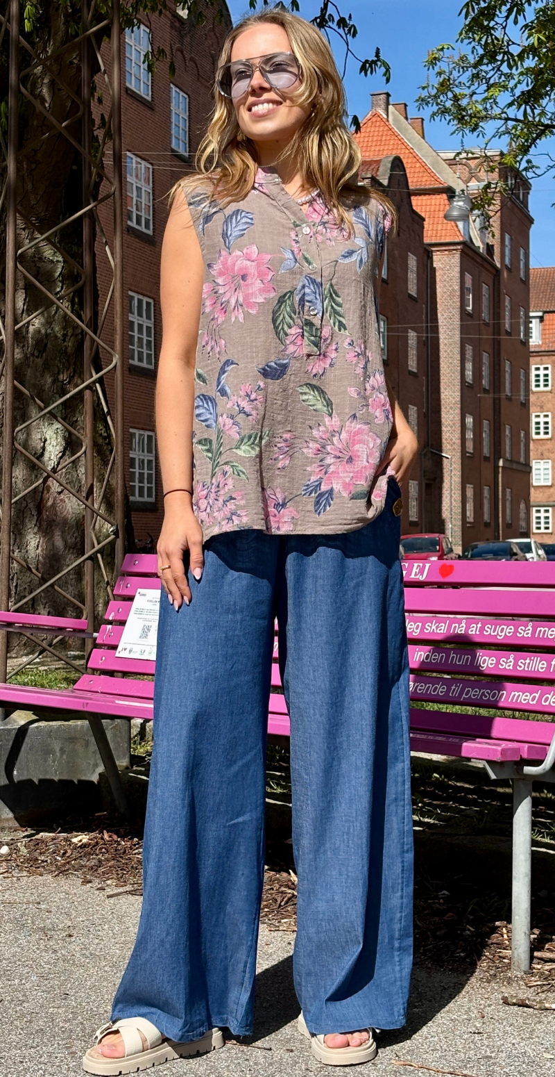 Manja denimbukser med pynteknapper og lommer denim LikeLondon