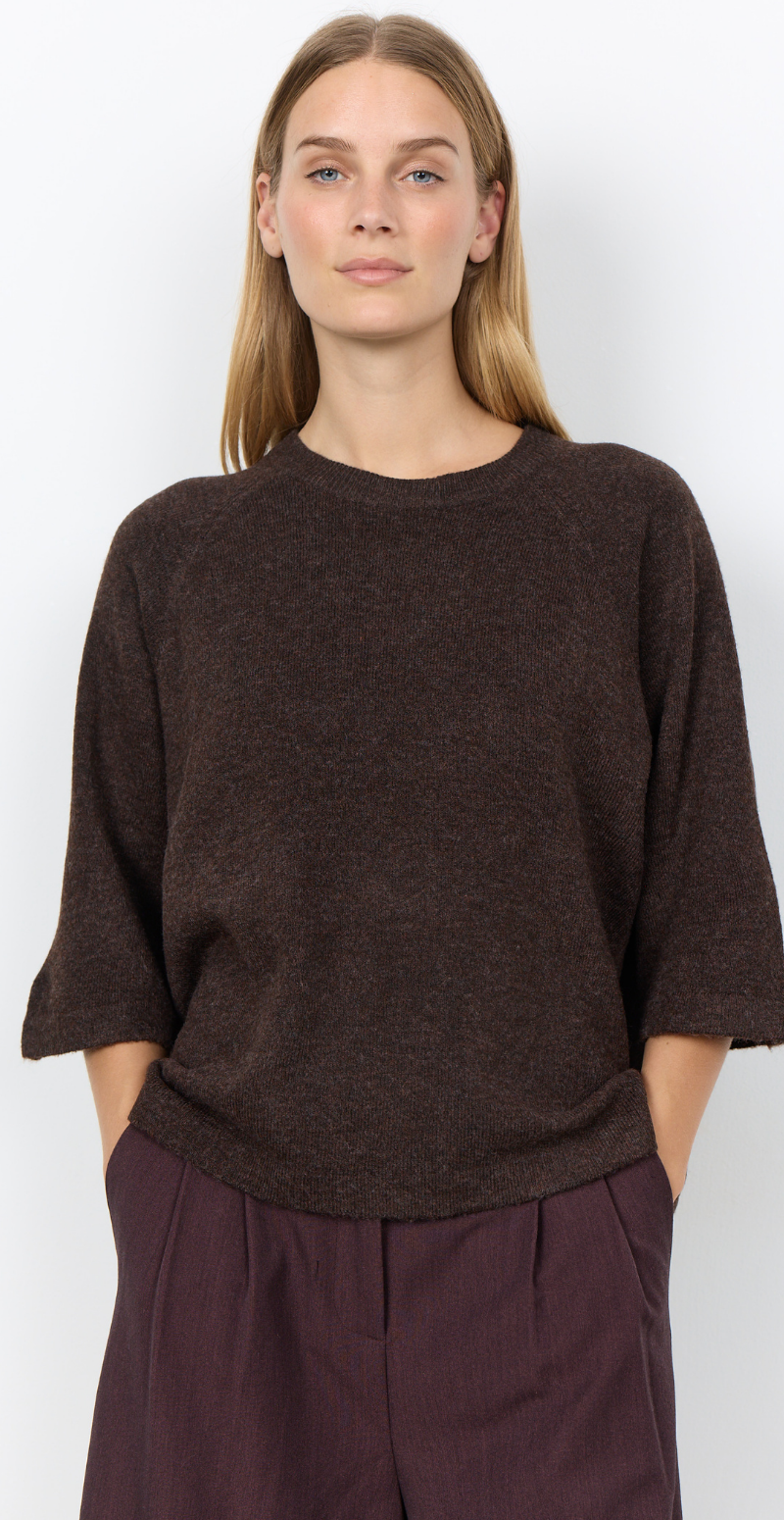 Orlean strik bluse brun Soyaconcept