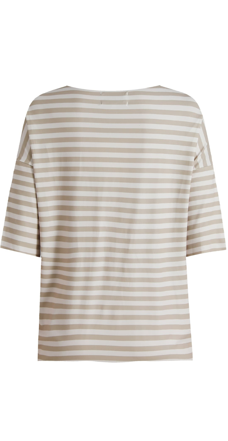 Alma t-shirt med striber sand ivory