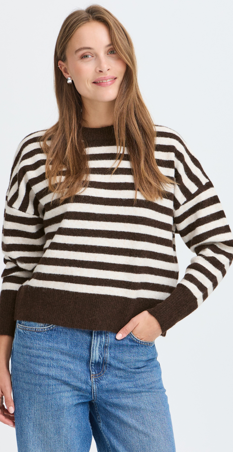 Omea strikbluse java/birch stripe B.young