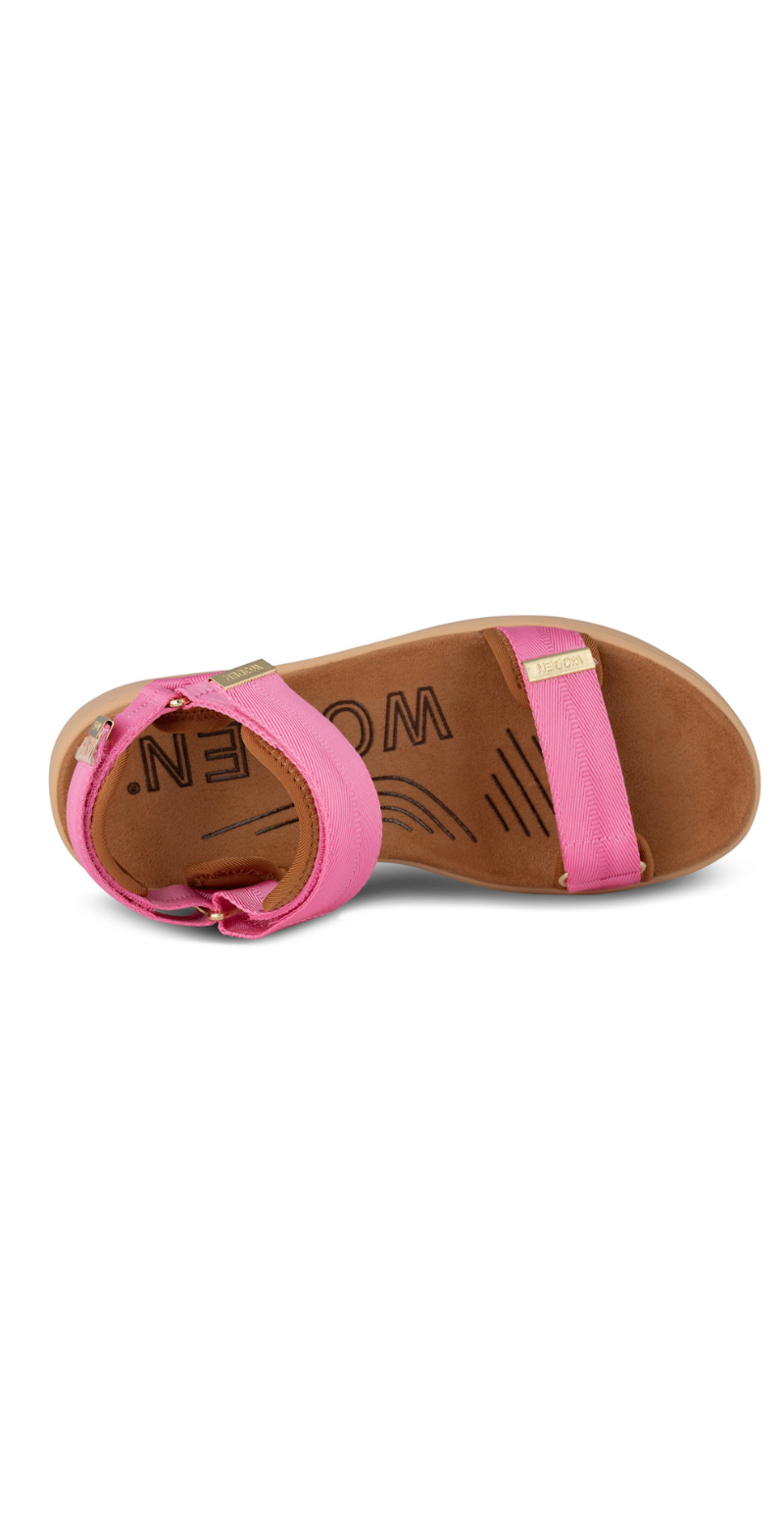 Line sandal med velcro aurora pink Woden