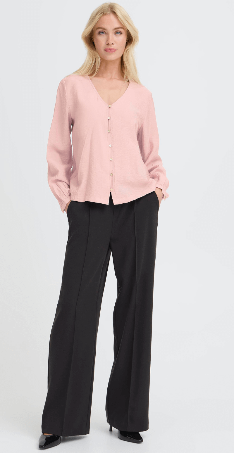 Fara bluse med guldknapper zephyr