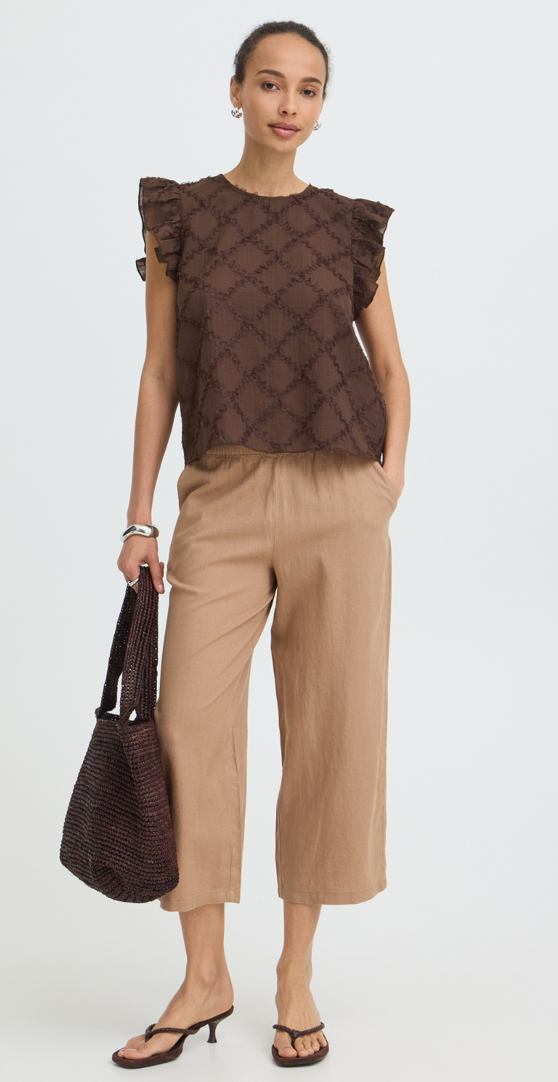 Ilianna bluse med flæsedetaljer french roast B.young