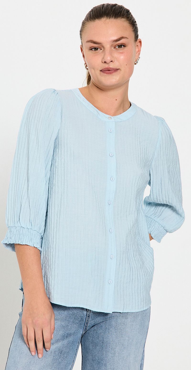 Aby bluse med struktur chambray blue
