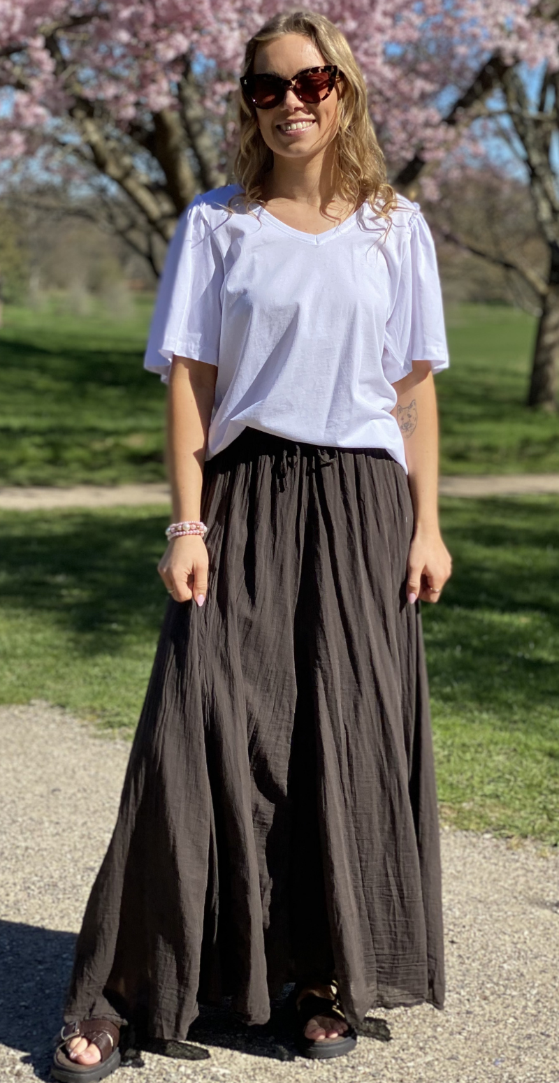 Edith maxinederdel i A-facon brun LikeLondon