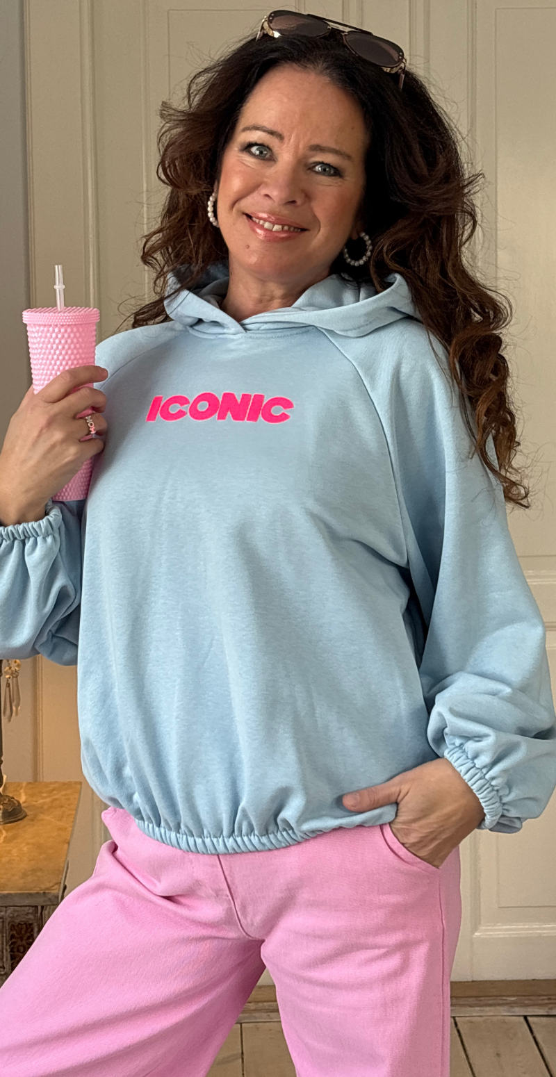 Nancy sweatshirt med hætte og iconic print sky LikeLondon