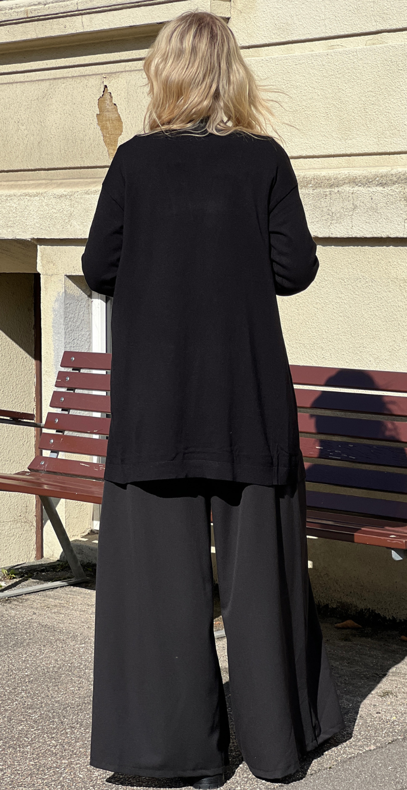 Morla lang cardigan med lange ærmer sort b.young
