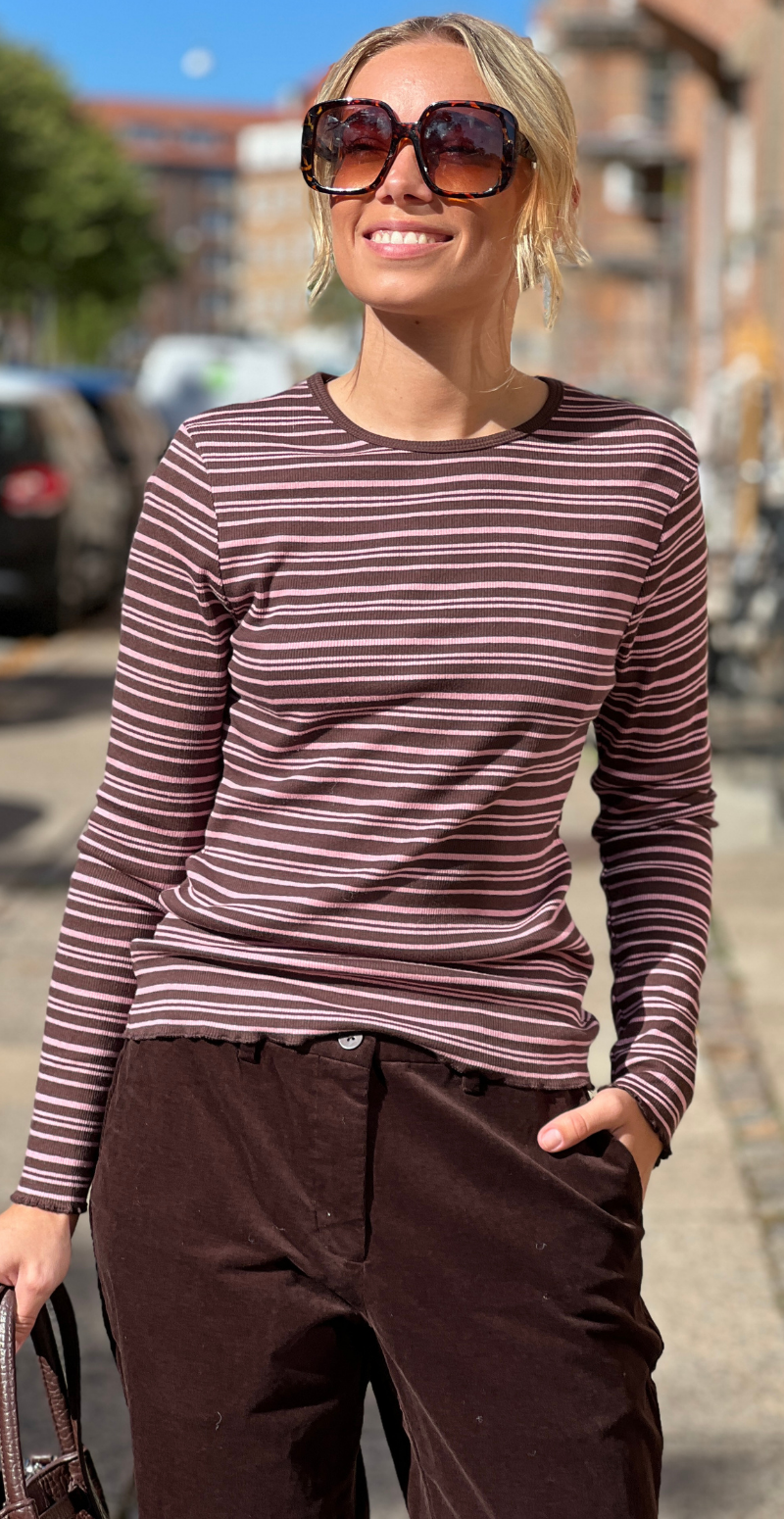 Tone langærmet t-shirt Java/Polignac stripe B.Young
