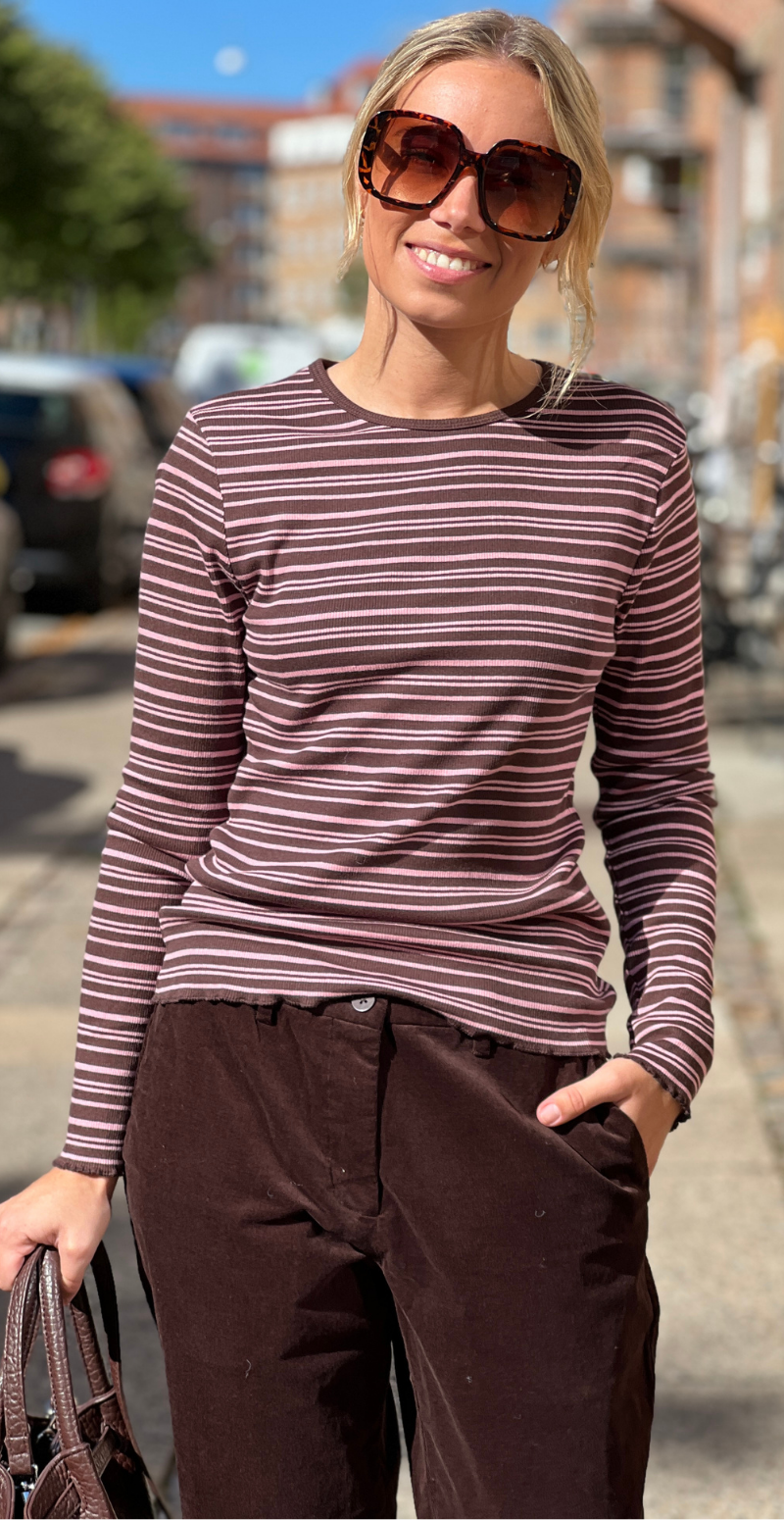 Tone langærmet t-shirt Java/Polignac stripe B.Young