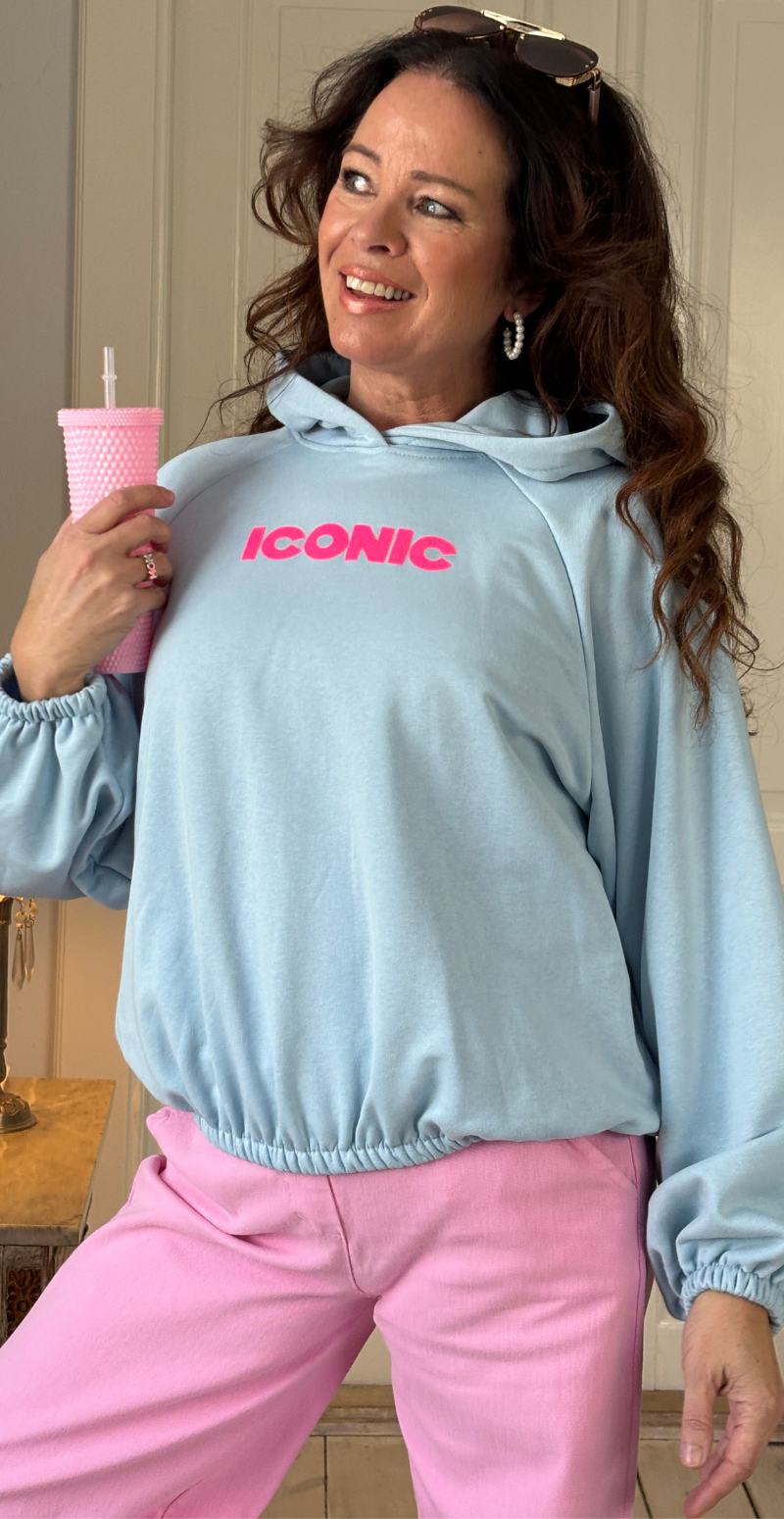 Nancy sweatshirt med hætte og iconic print sky LikeLondon