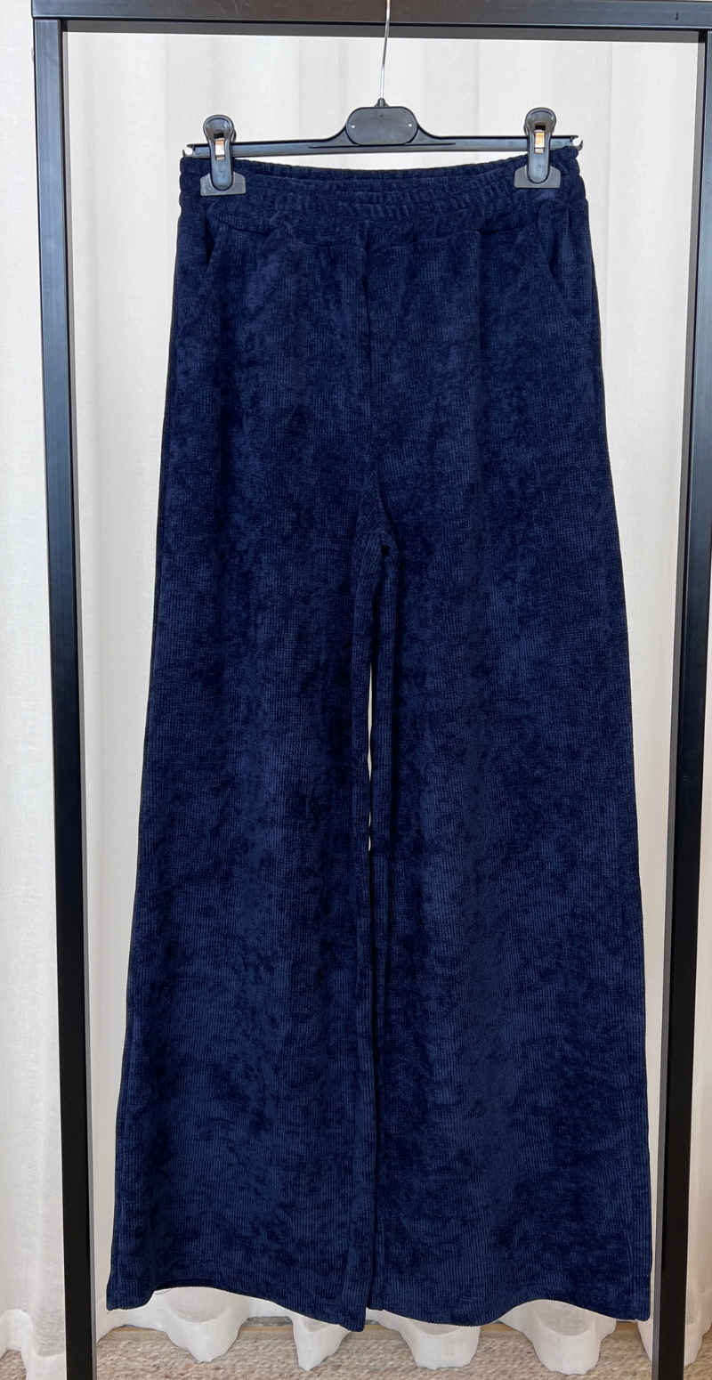 Nette sweat sæt i velour navy LikeLondon