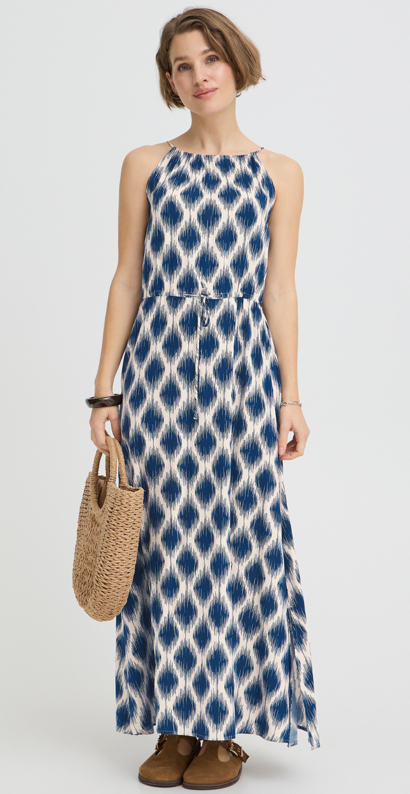 Joella slip dress ogee med blue B.young