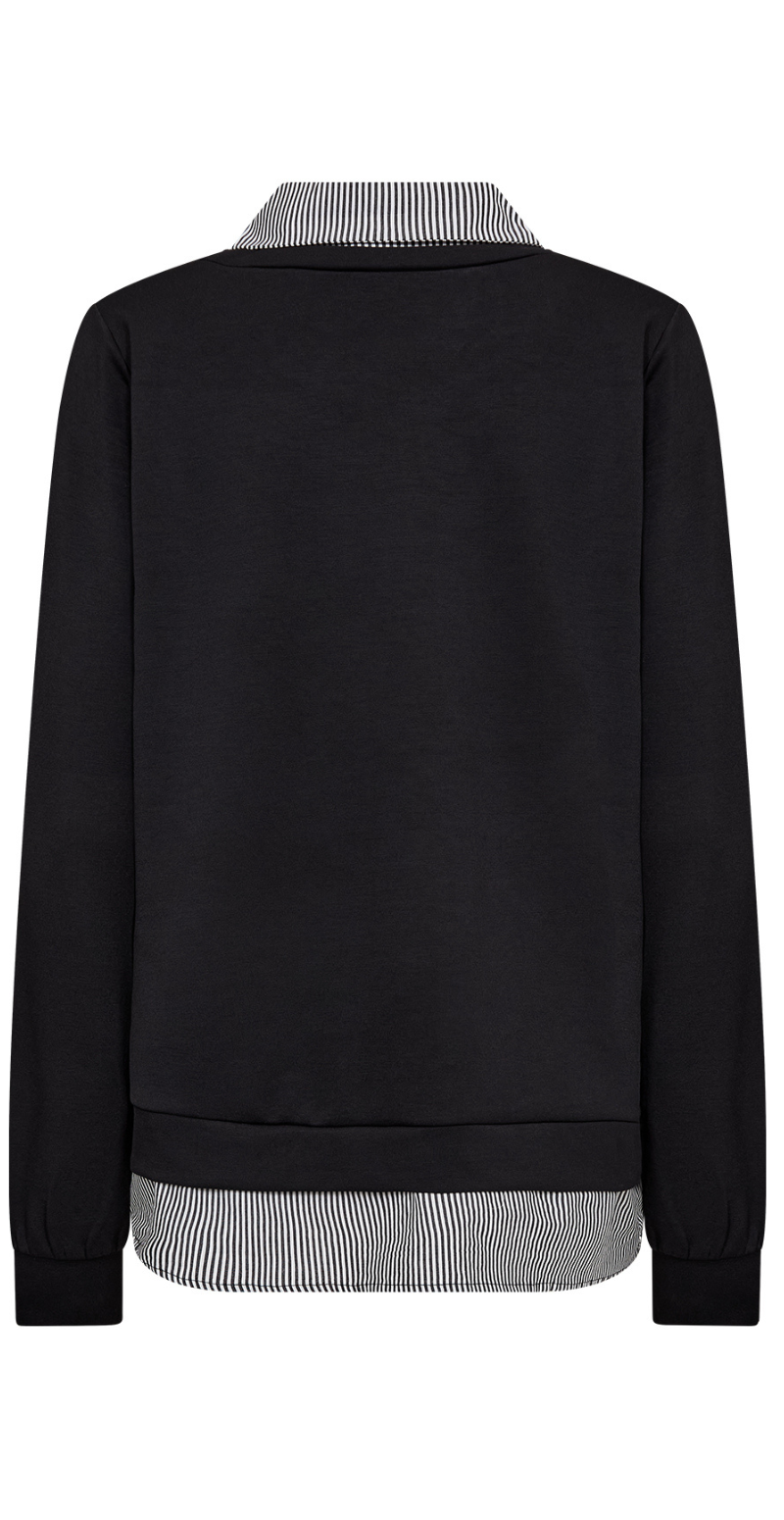 Julia bluse med skjortekant sort