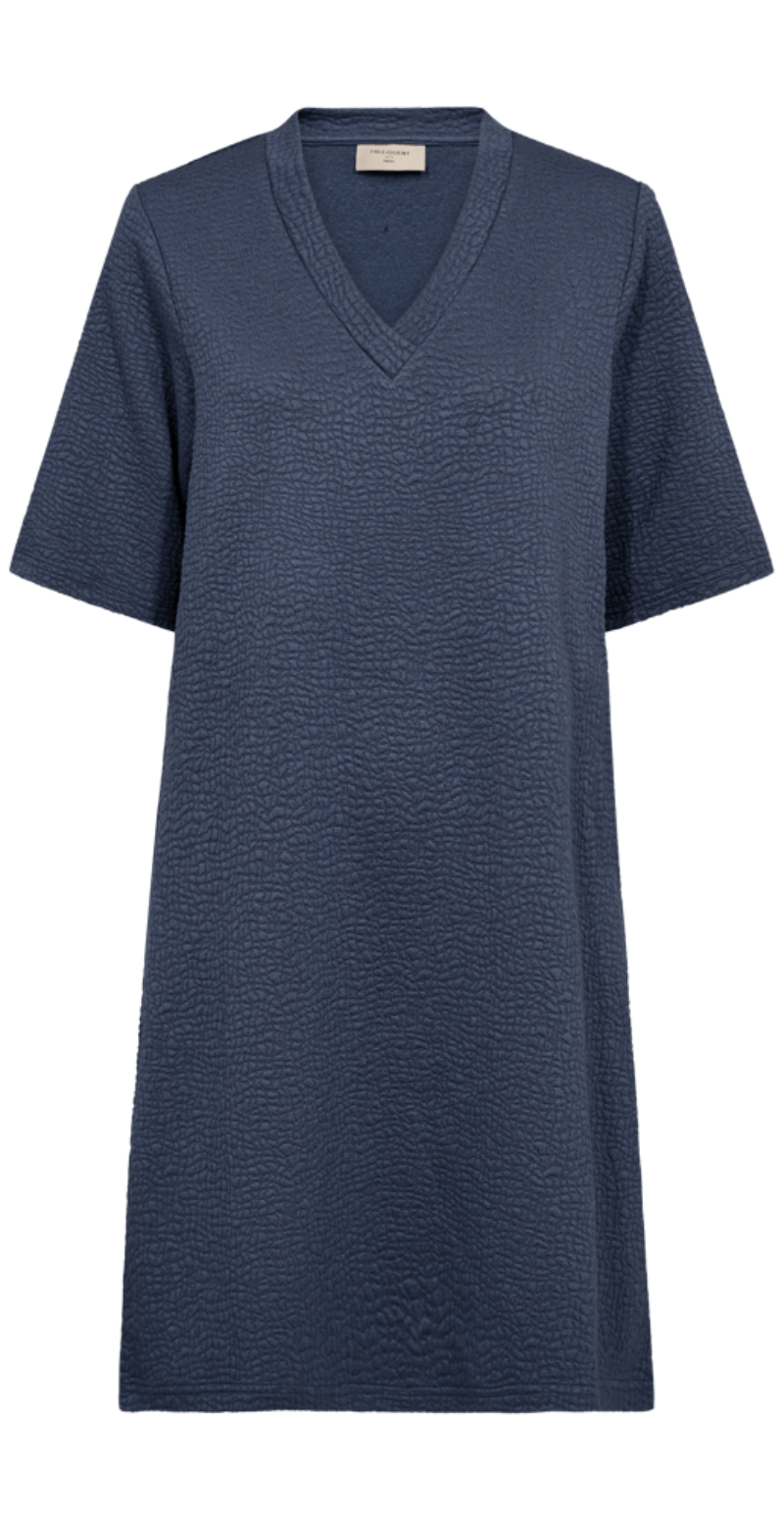 Bubble kjole med v-hals vintage indigo