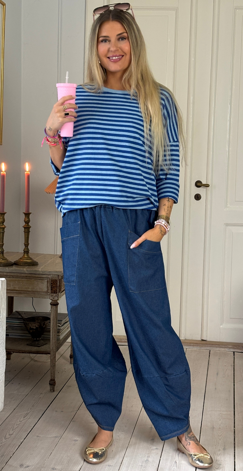 Forudbestil uge 9 Rosia denimbukser med slids og lommer foran dark blue LikeLondon