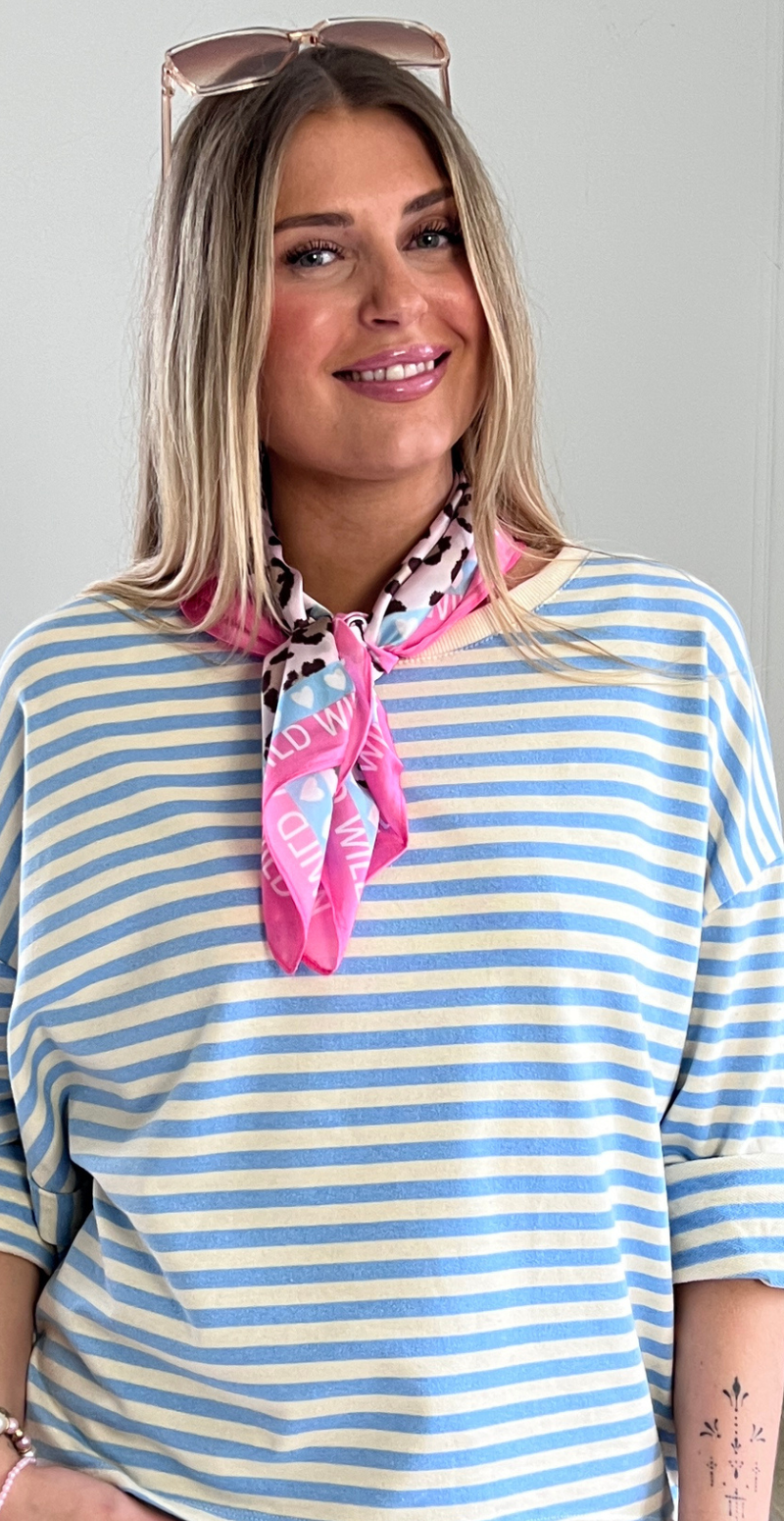 Tørklæde med "wild" og leopardprint pink LikeLondon