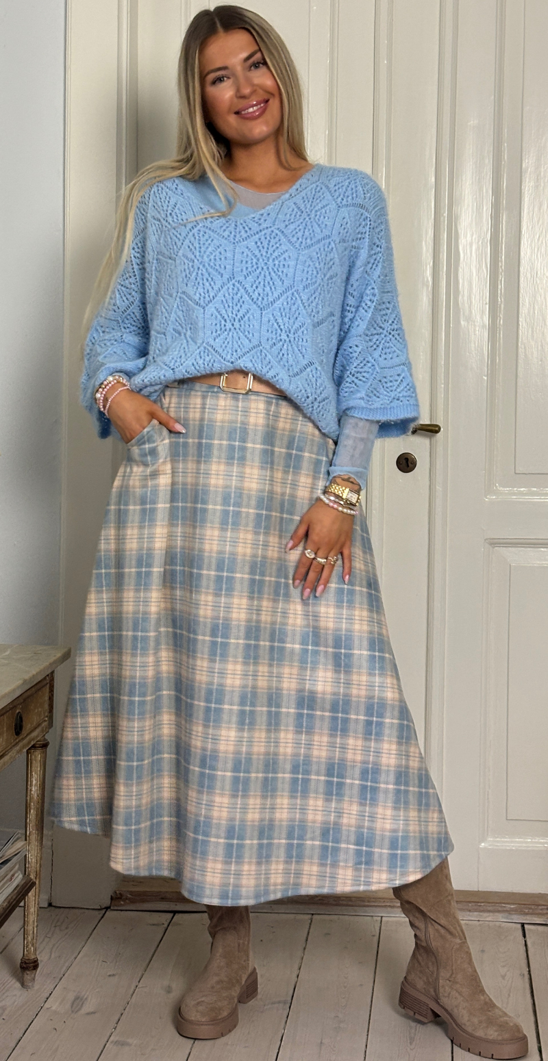 Forudbestil uge 7 Leona mesh bluse med krøllet effekt lysblå LikeLondon