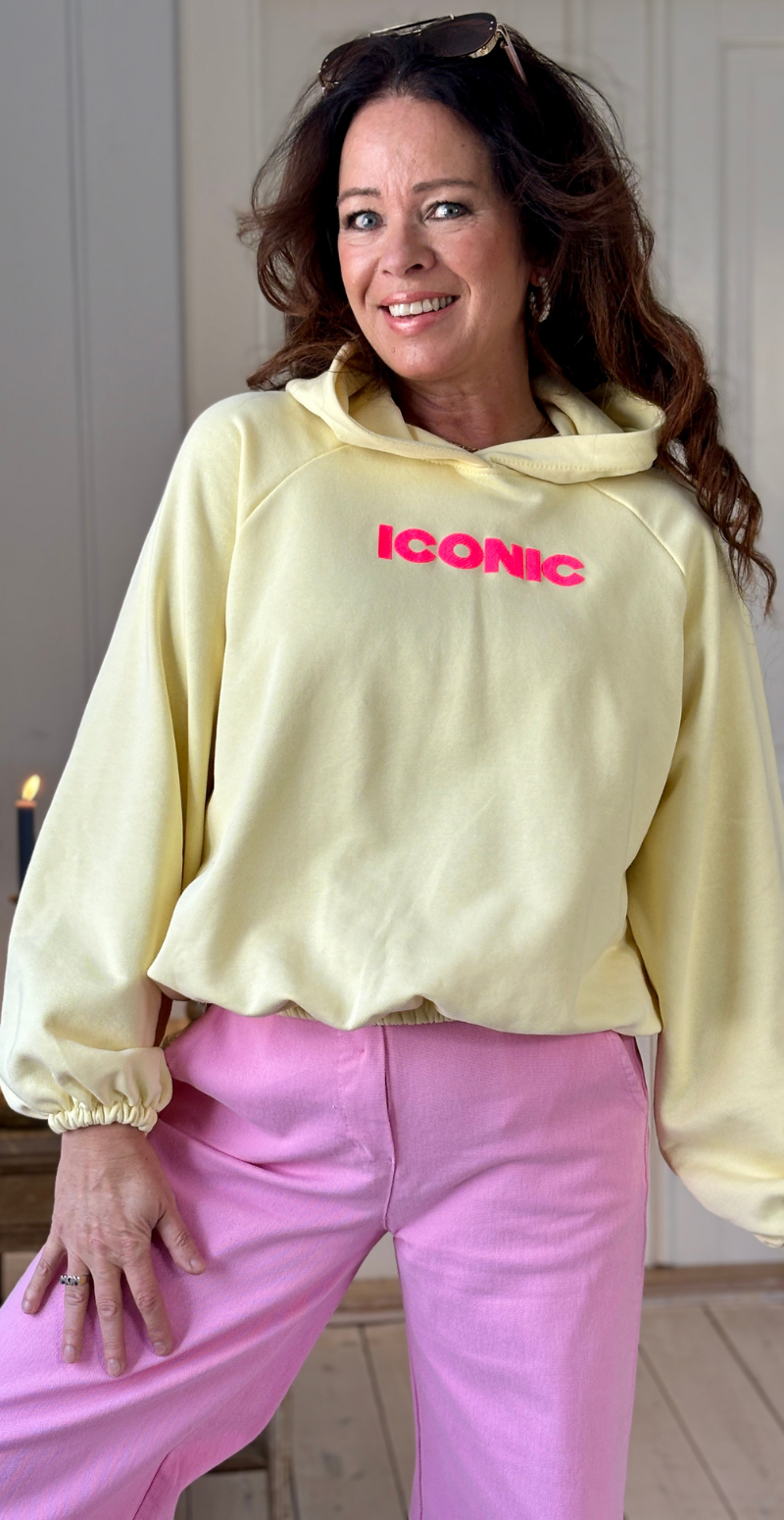 Nancy sweatshirt med hætte og iconic print lemon LikeLondon