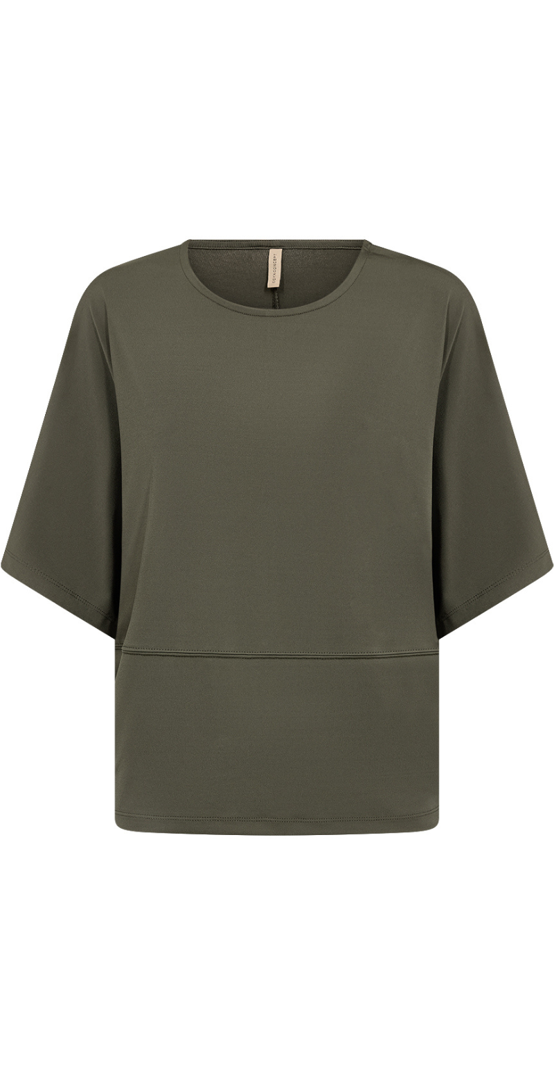 Elisa bluse med overskæring army LikeLondon