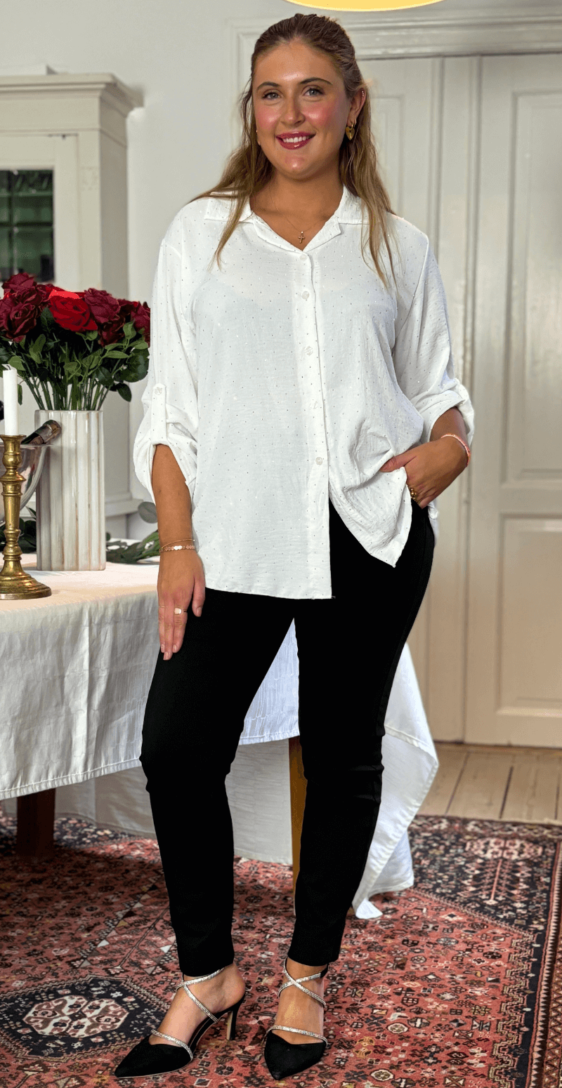 Emmeline skjortebluse med similisten hvid LikeLondon
