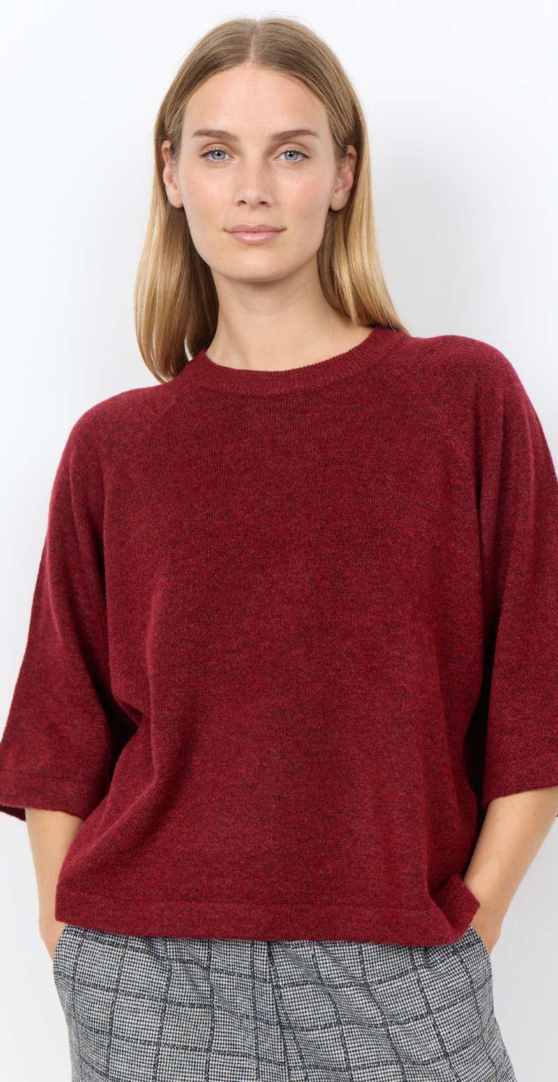 Orlean strik bluse bordeaux Soyaconcept