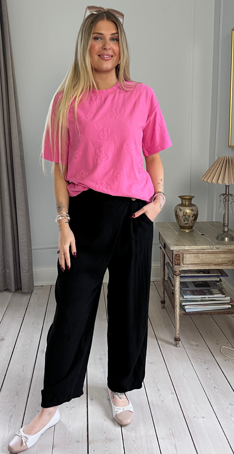 Normi bukser med træknap og slå-om effekt sort LikeLondon