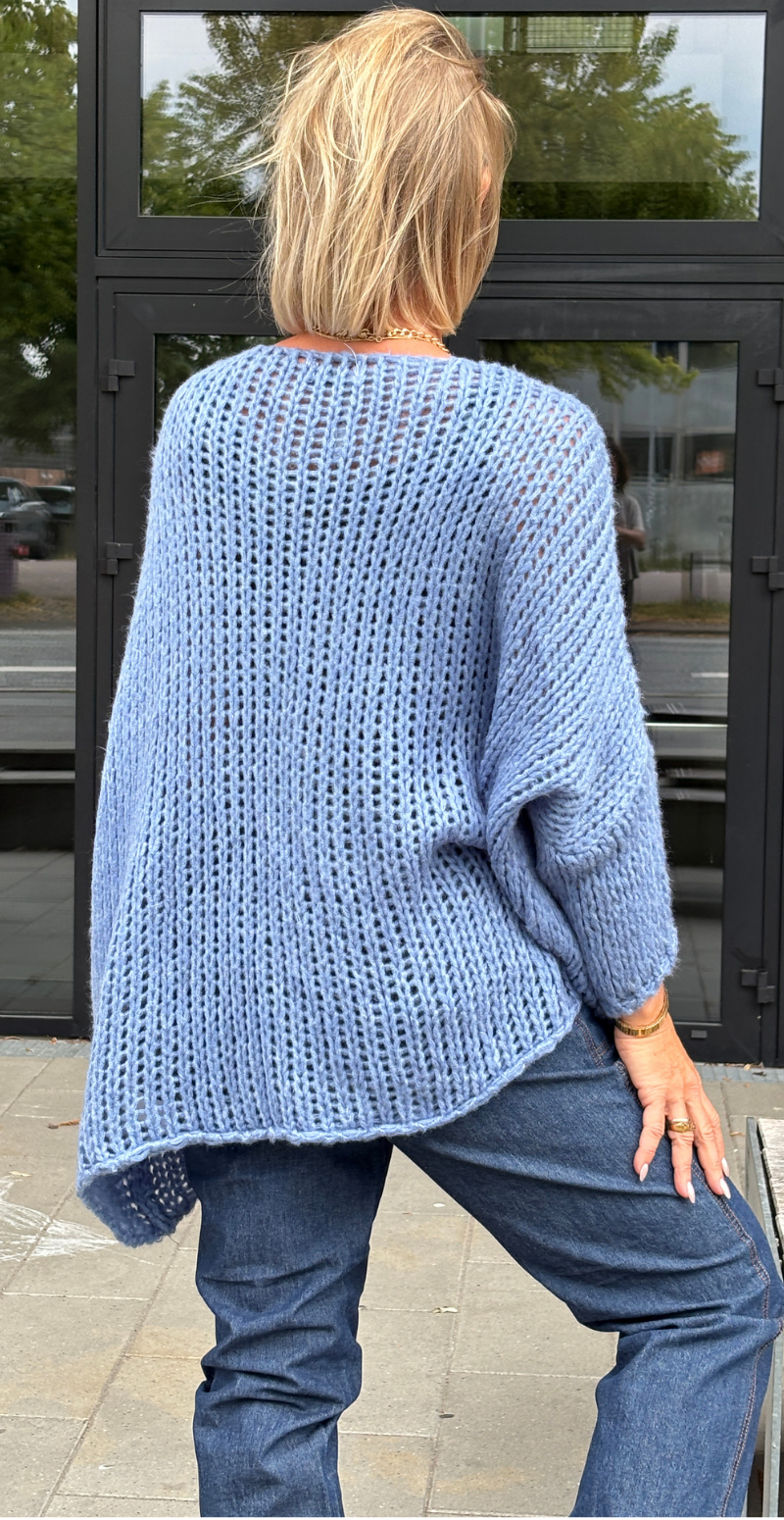 Beatrix oversized strik i grov rib jeans LikeLondon