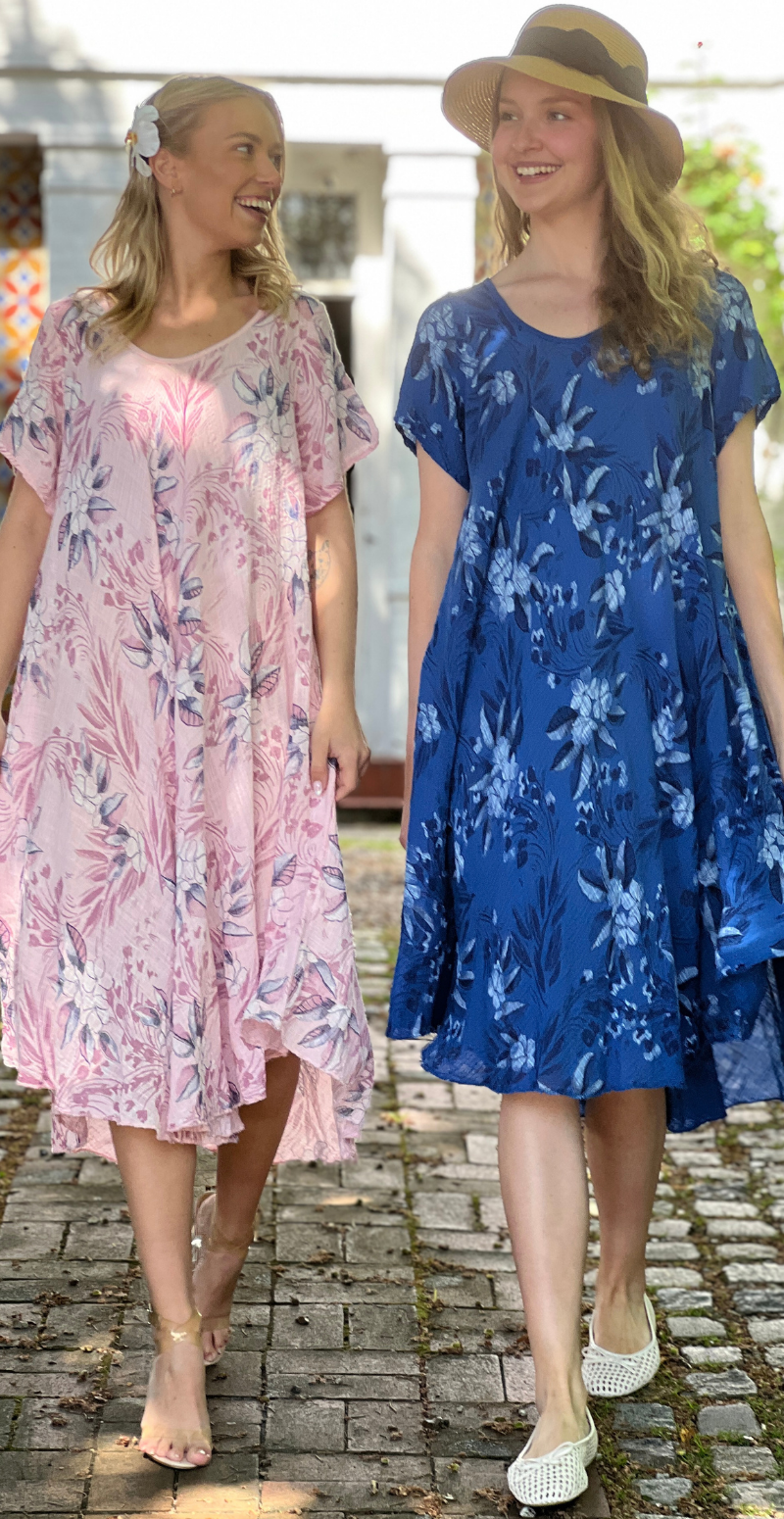 Luli kjole med blomstret mønster pink LikeLondon