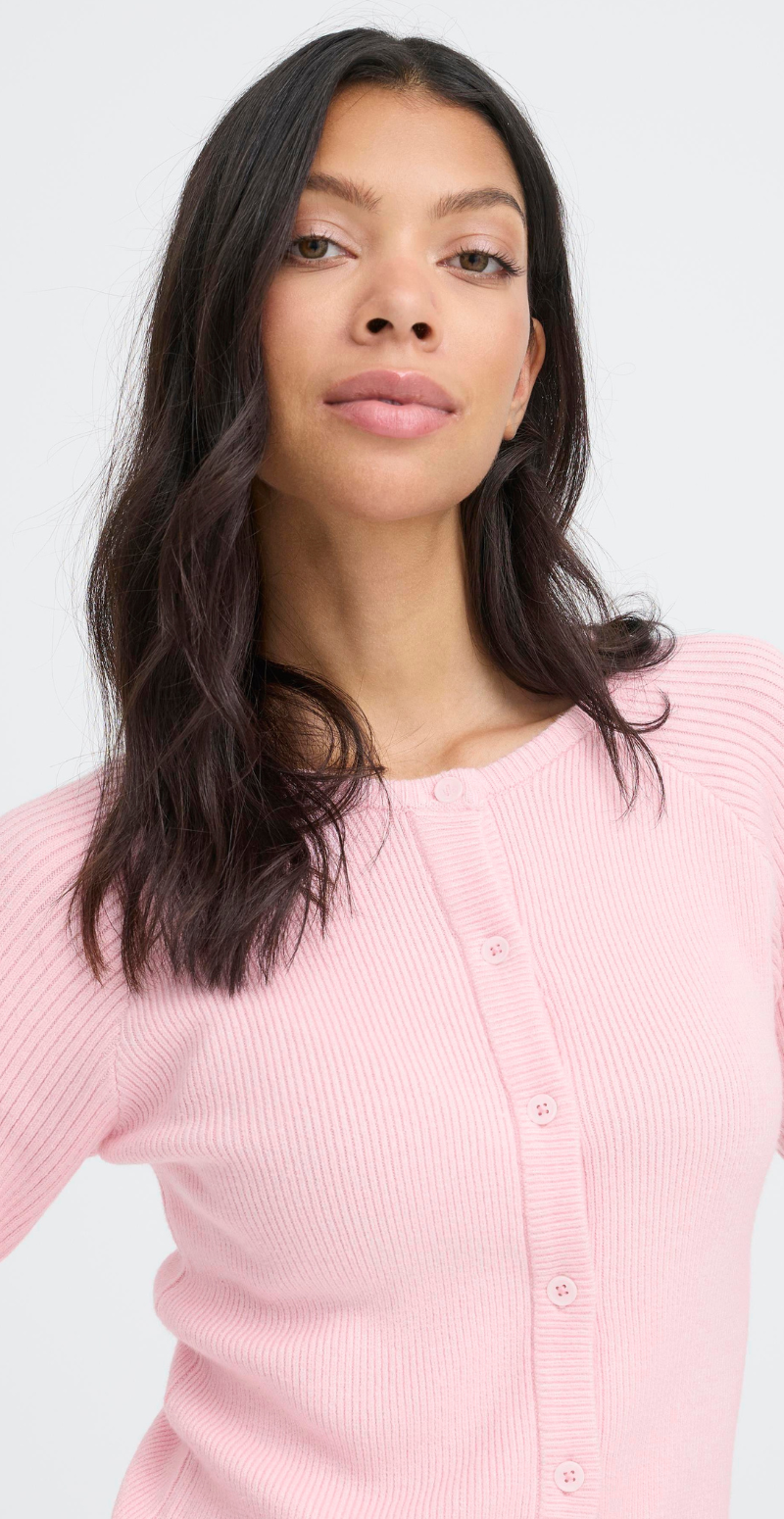 Norma rib cardigan parfait pink B.young