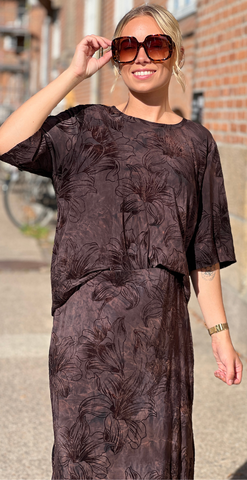 Grsessolana tee med velourprint mole Freequent