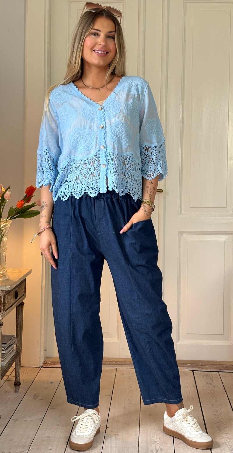 Enna denimbukser med lommer foran dark jeans LikeLondon