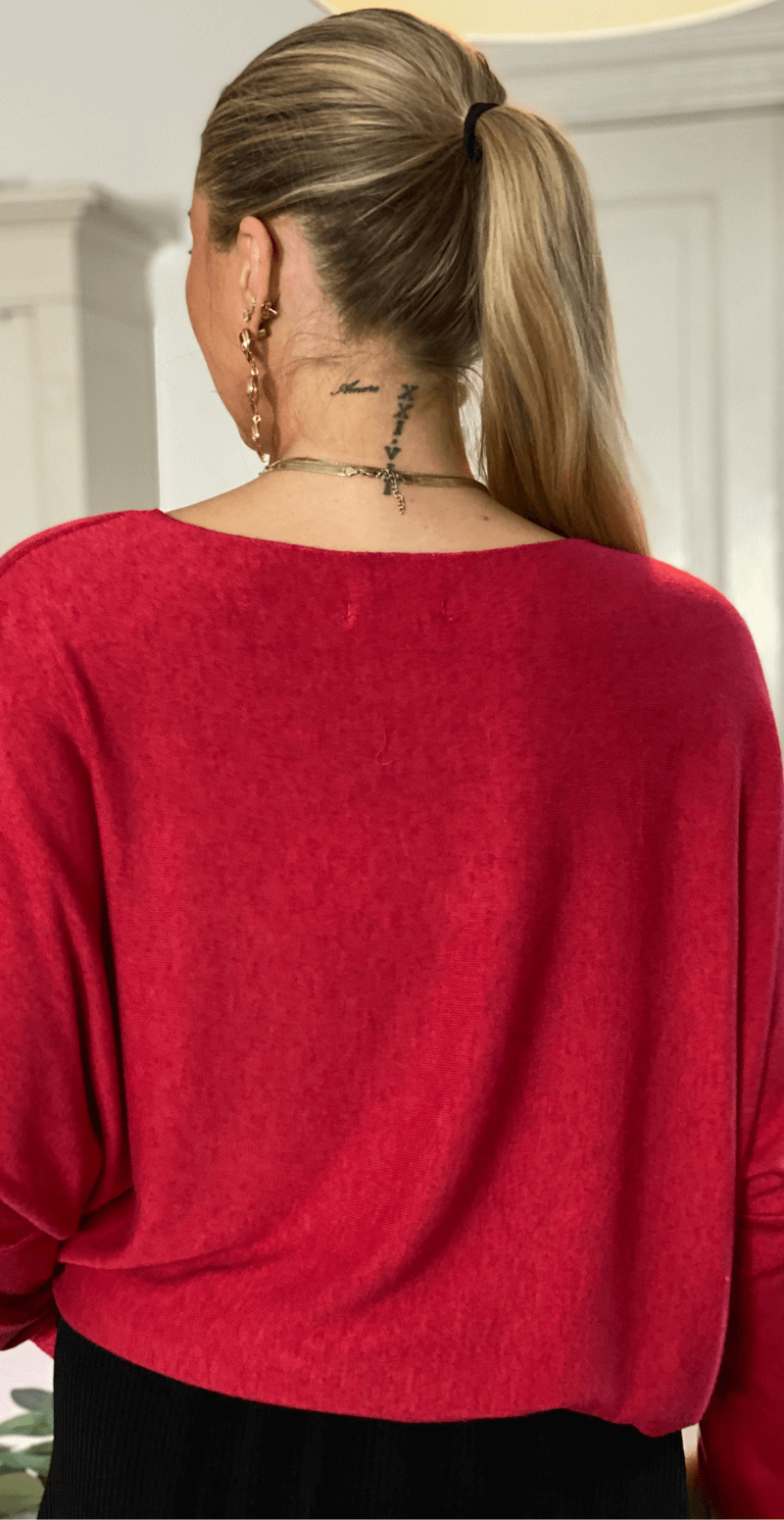 Madelene bluse med hjerte rød Likelondon