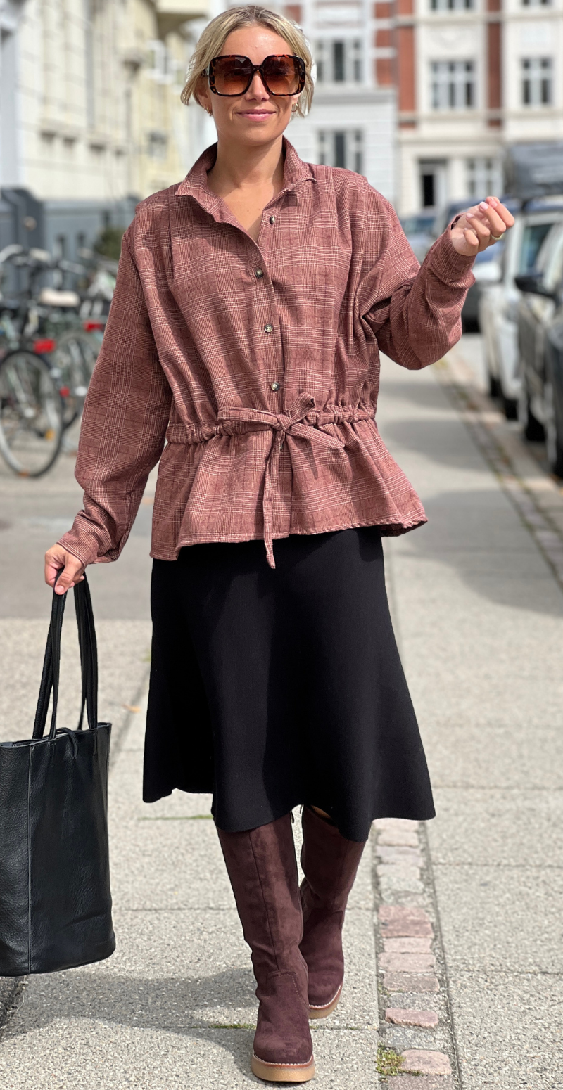 Ani strikket nederdel sort Freequent
