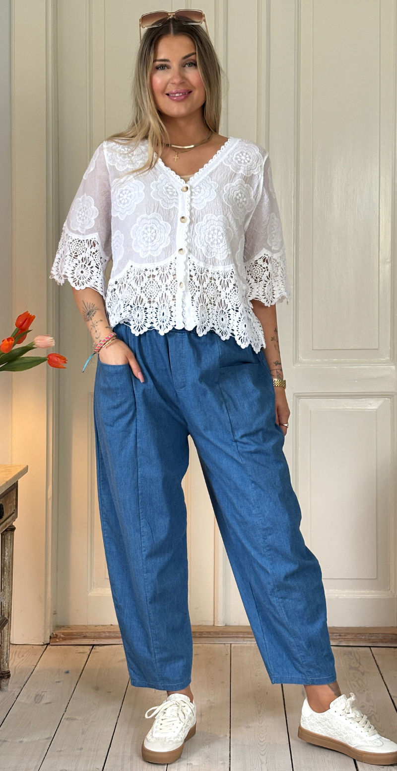 Enna denimbukser med lommer foran medium jeans LikeLondon