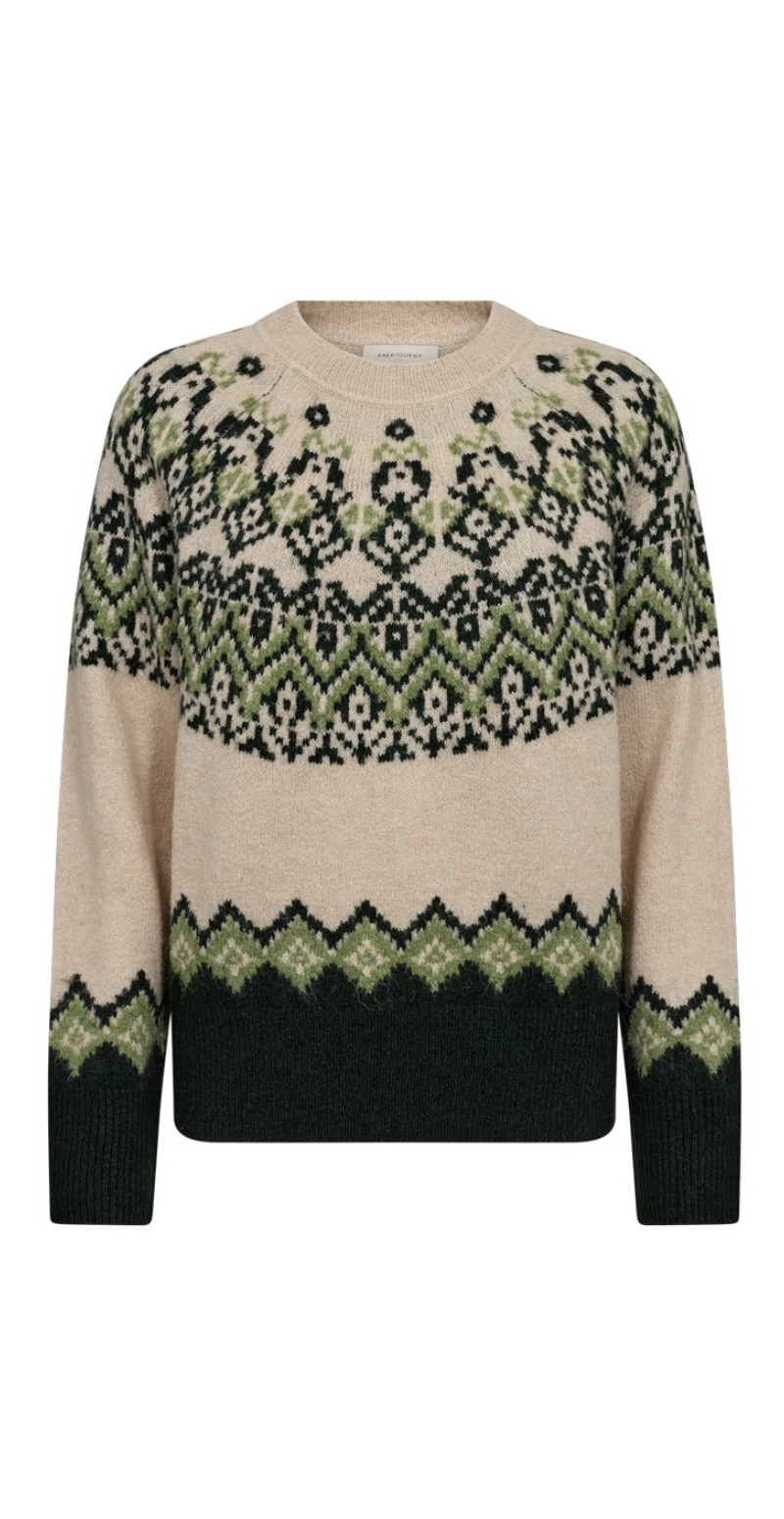 Merla pullover strik moonbeam w. deep forest Freequent