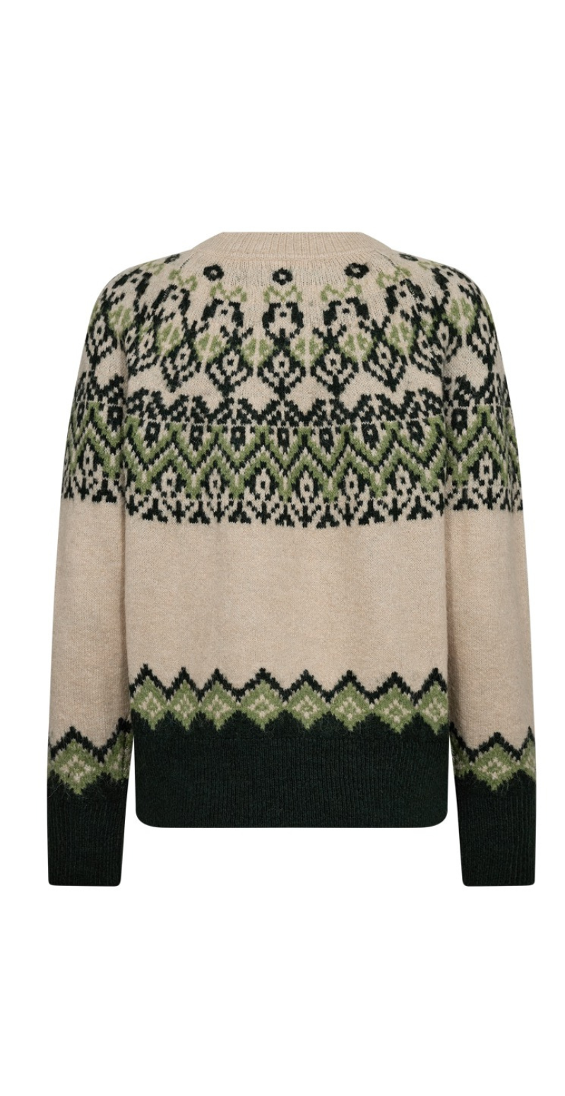Merla pullover strik moonbeam w. deep forest Freequent