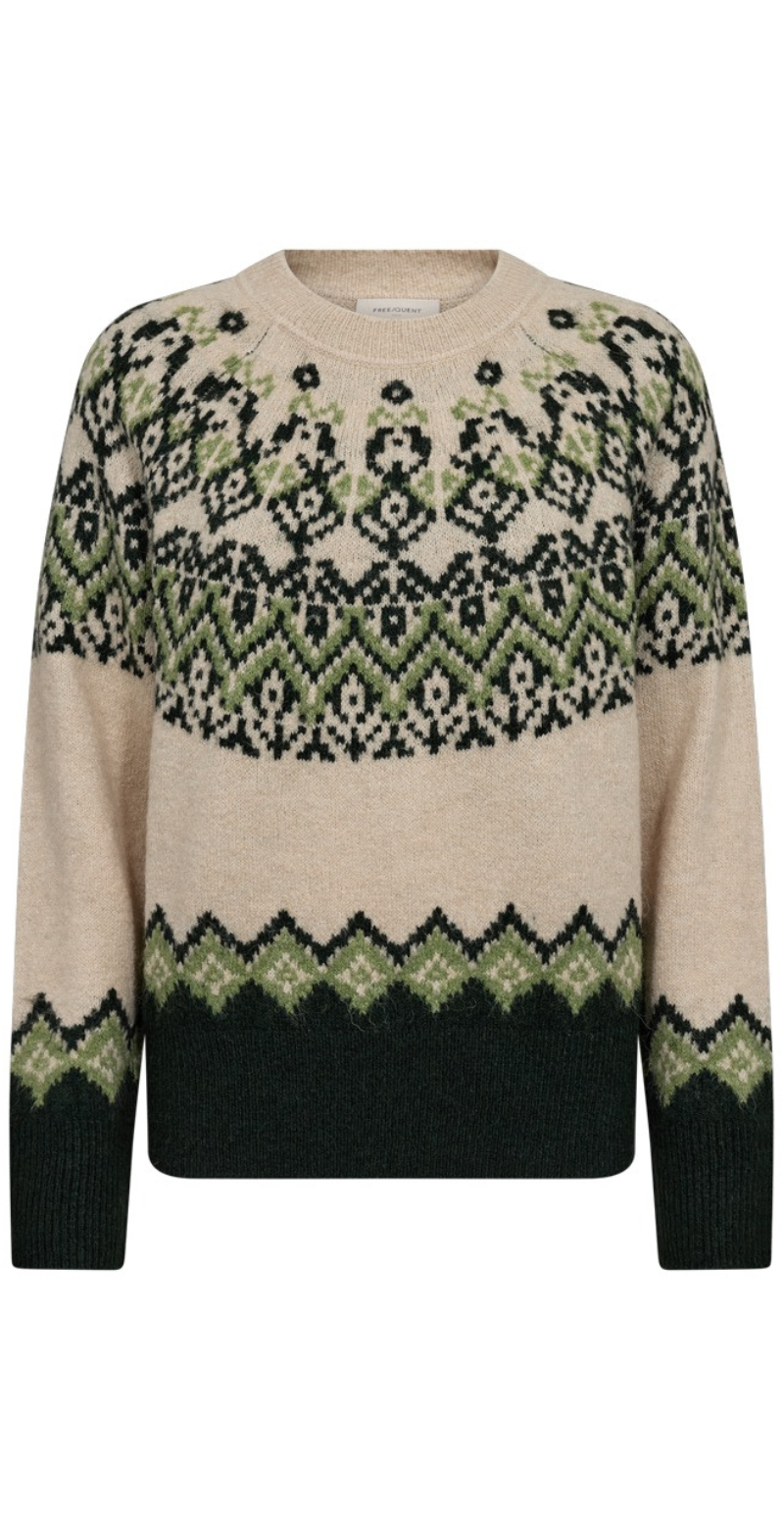 Merla pullover strik moonbeam w. deep forest Freequent