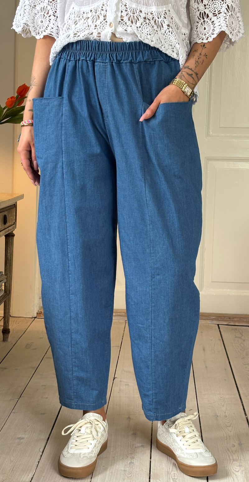 Enna denimbukser med lommer foran medium jeans LikeLondon