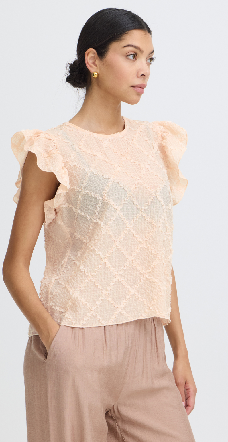 Ilianna bluse med flæsedetaljer cement B.young