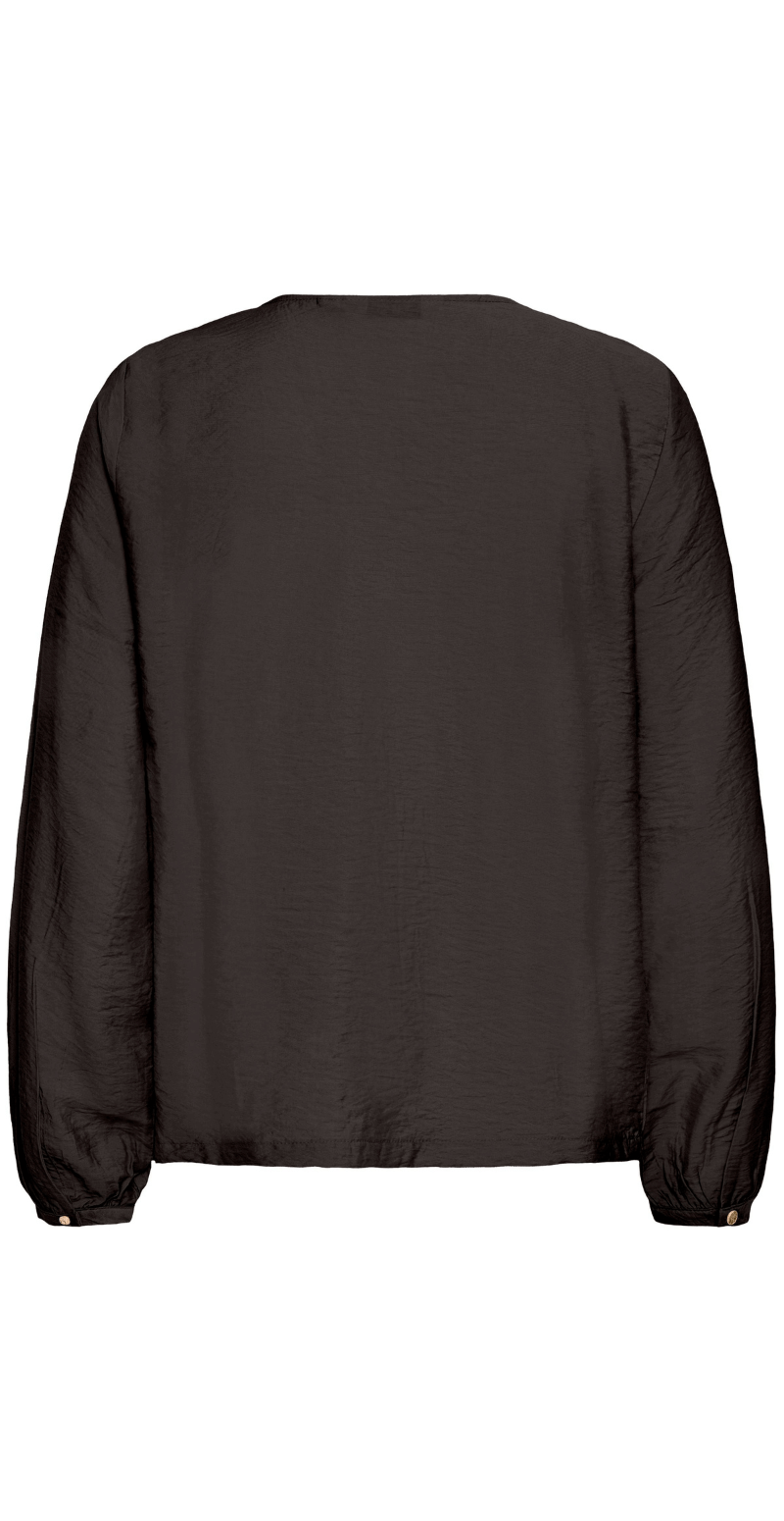 Fara bluse med guldknapper meteorite