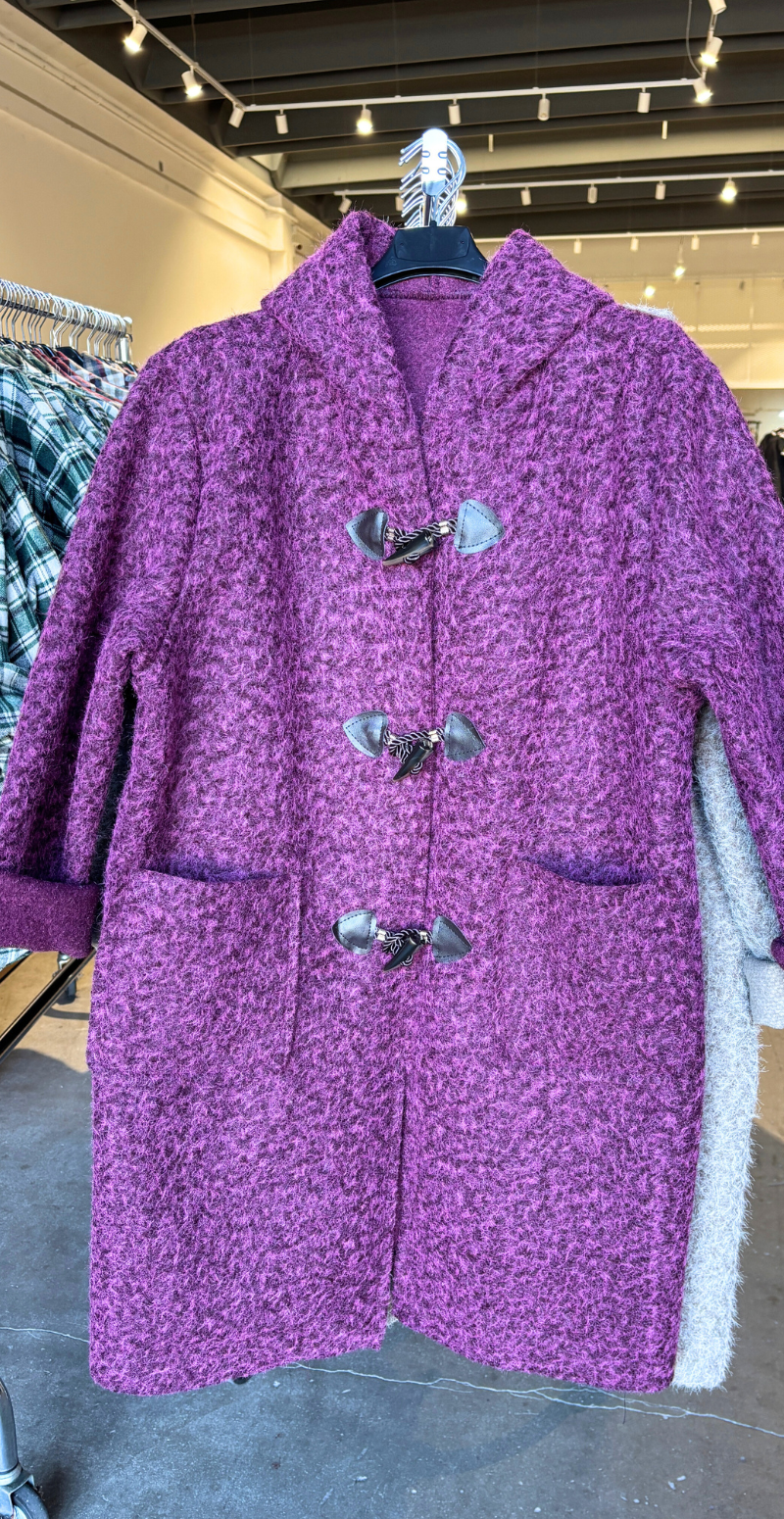 Forudbestil uge 42 - Mabel duffle coat med hætte og lommer bordeaux LikeLondon
