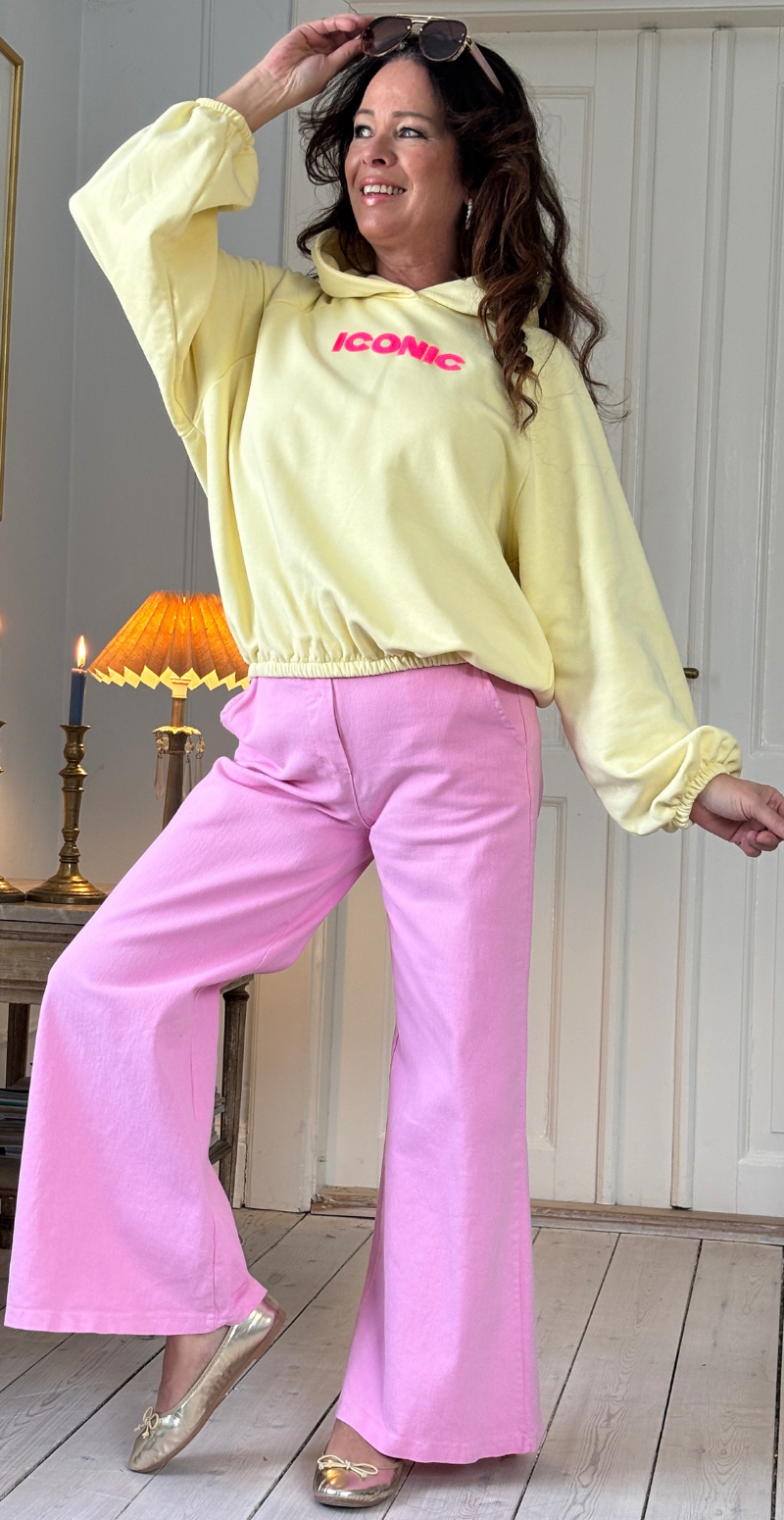 Nancy sweatshirt med hætte og iconic print lemon LikeLondon