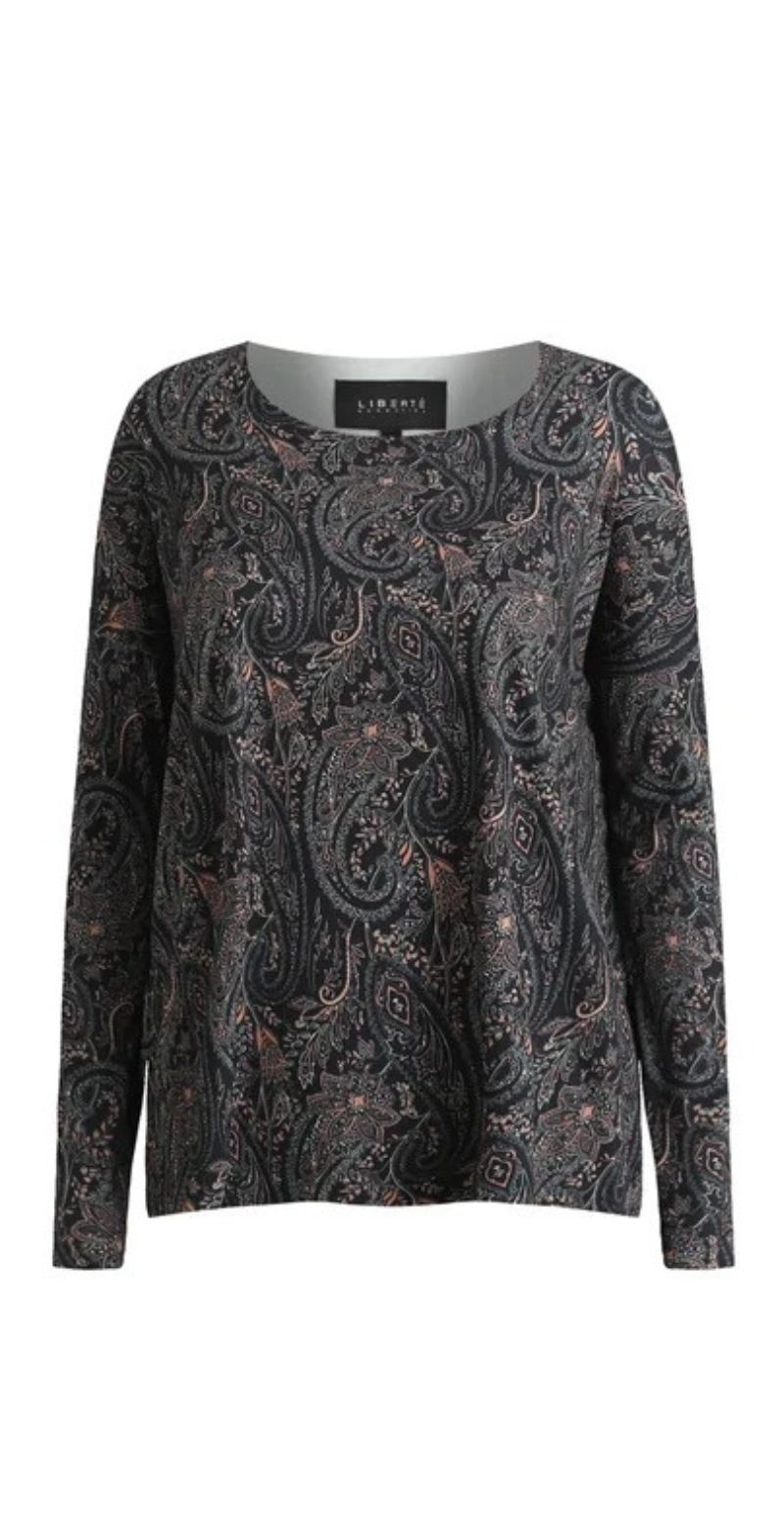 Alma bluse med lange ærmer night sky paisley Liberté