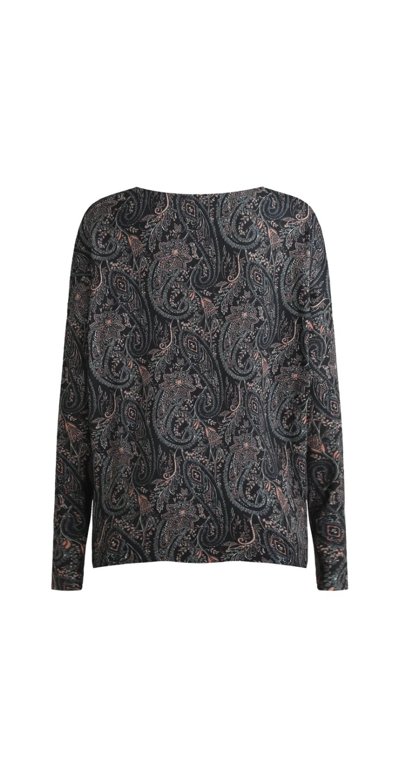 Alma bluse med lange ærmer night sky paisley Liberté