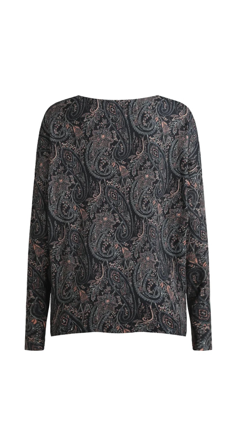 Alma bluse med lange ærmer night sky paisley Liberté