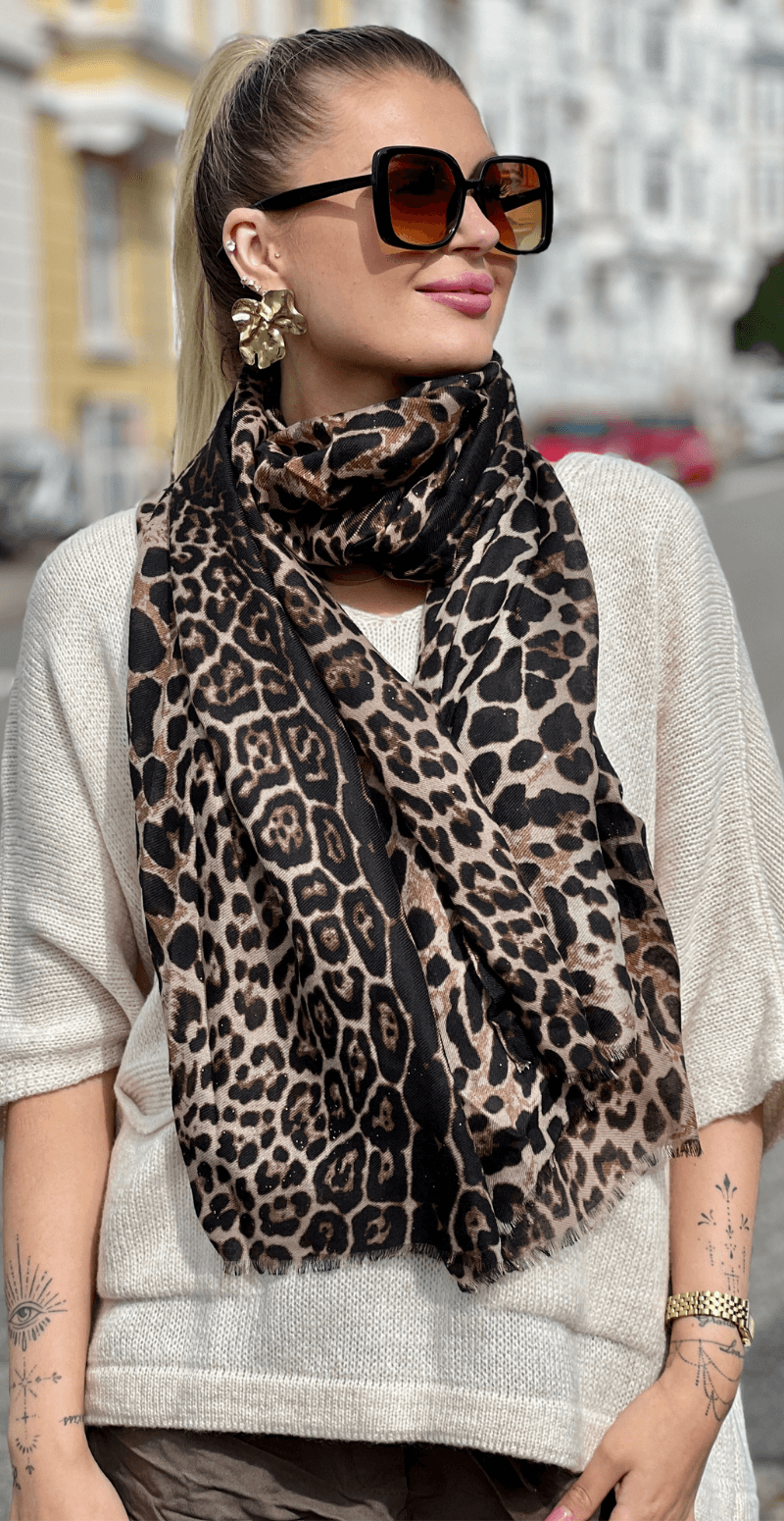 Tørklæde med leopard mønster fango LikeLondon